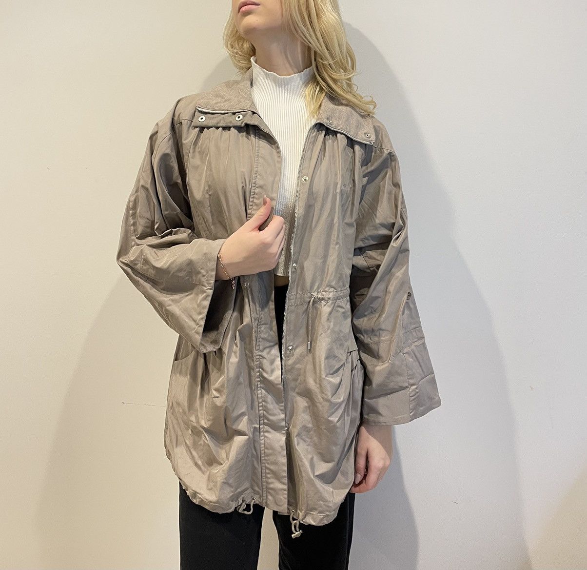 Brunello Cucinelli × Designer Brunello Cucinelli Light Camel Taupe Zip Windbreaker Jacket Size XL / US 12-14 / IT 48-50 - 2 Thumbnail