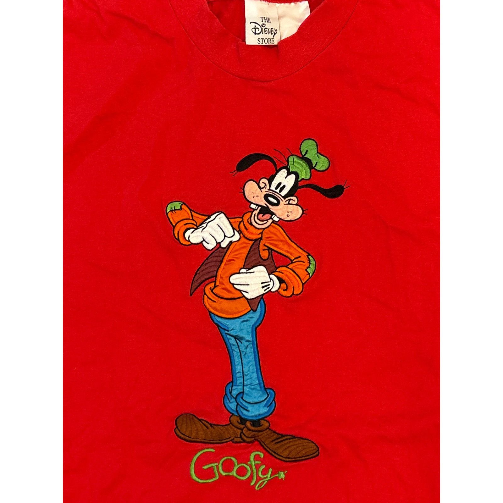 Disney Goofy The Disney Story Embroidered patchwork red shirt Large Size US L / EU 52-54 / 3 - 2 Thumbnail