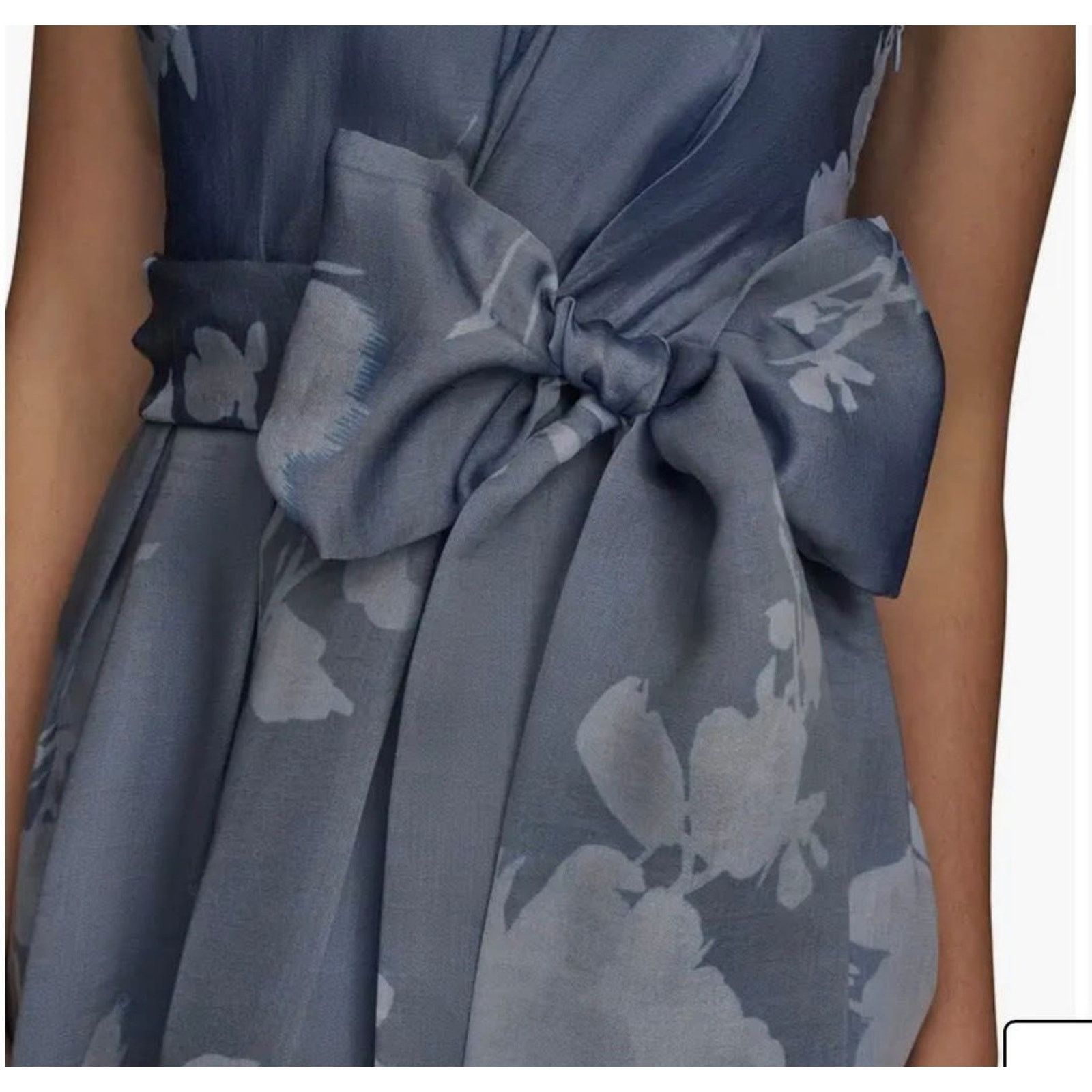 Donna Karan Donna Karan New York Women's Blue Floral Print Strapless 6 Size M / US 6-8 / IT 42-44 - 4 Thumbnail
