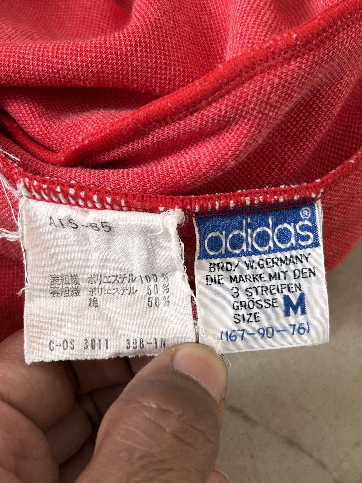 Vintage 80s Adidas Red Set Blue Line Size US M / EU 48-50 / 2 - 13 Thumbnail