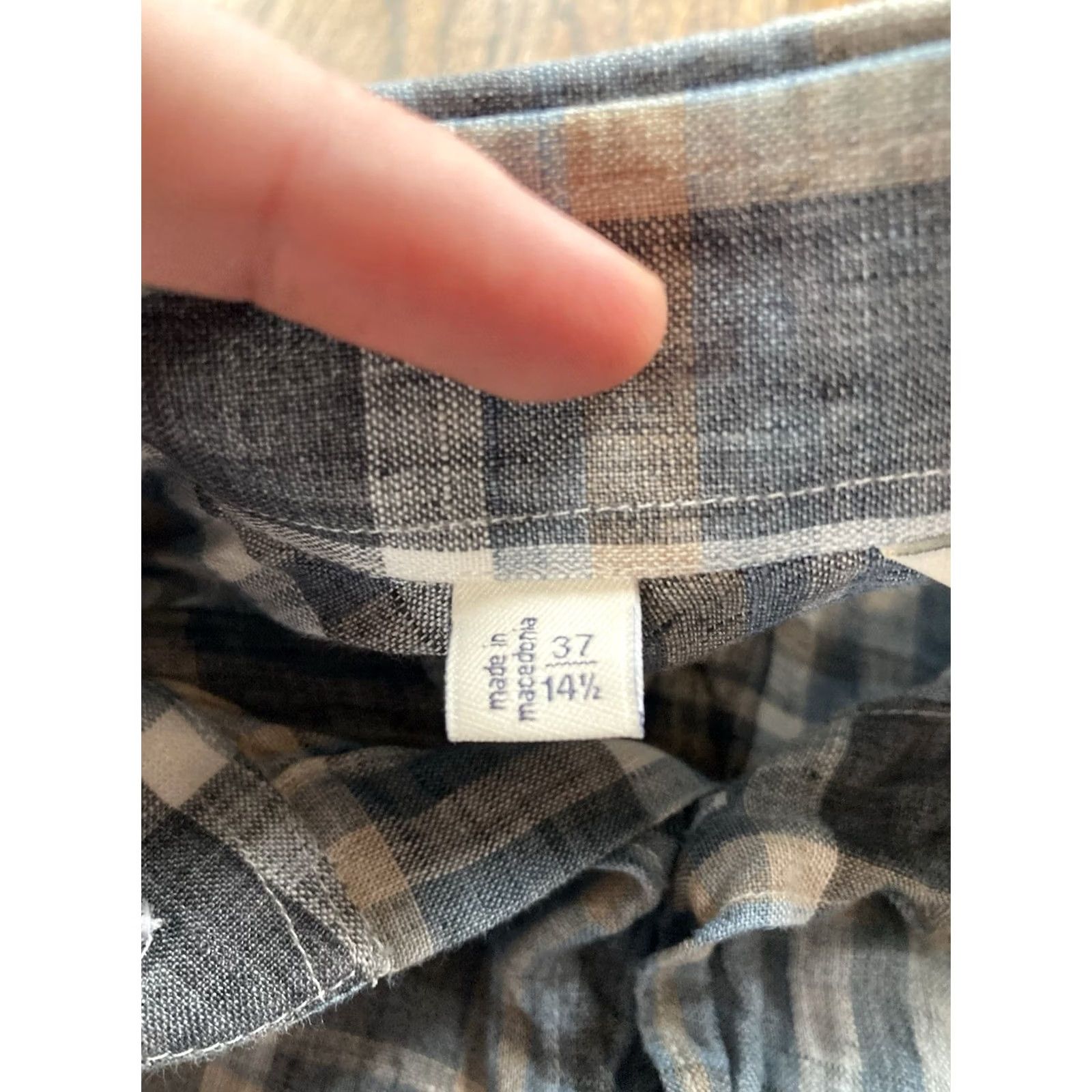 Suitsupply Suitsupply Linen Shirt Mens 14.5 14.5 Plaid Button Up Long Sleeve Dress Shirt Men Multicolor Linen Shirt Size 40R - 6 Thumbnail