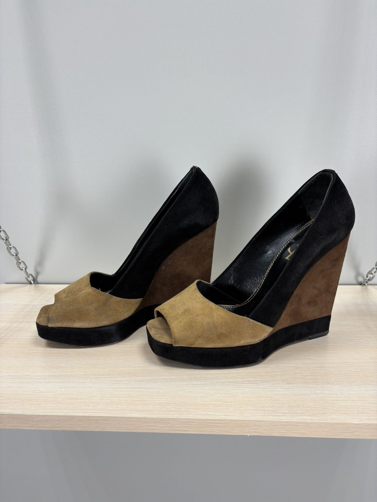 Saint Laurent Paris × Yves Saint Laurent Womens heels Yves Saint Laurent Size 39 Color Brown/Black Size US 9 / IT 39 - 10 Thumbnail
