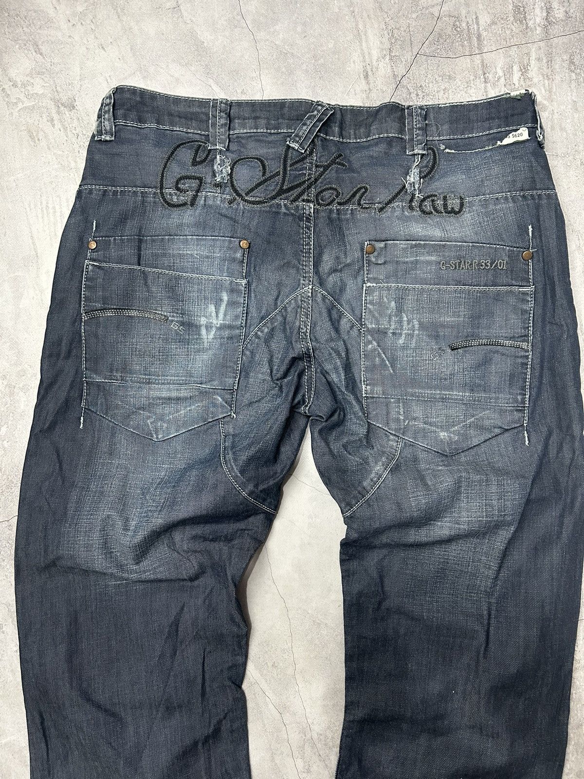G-Star × Vintage G-Star Raw Denim Jeans Pants Trousers Big Logo Cargo Baggy Size US 34 / EU 50 - 6 Thumbnail