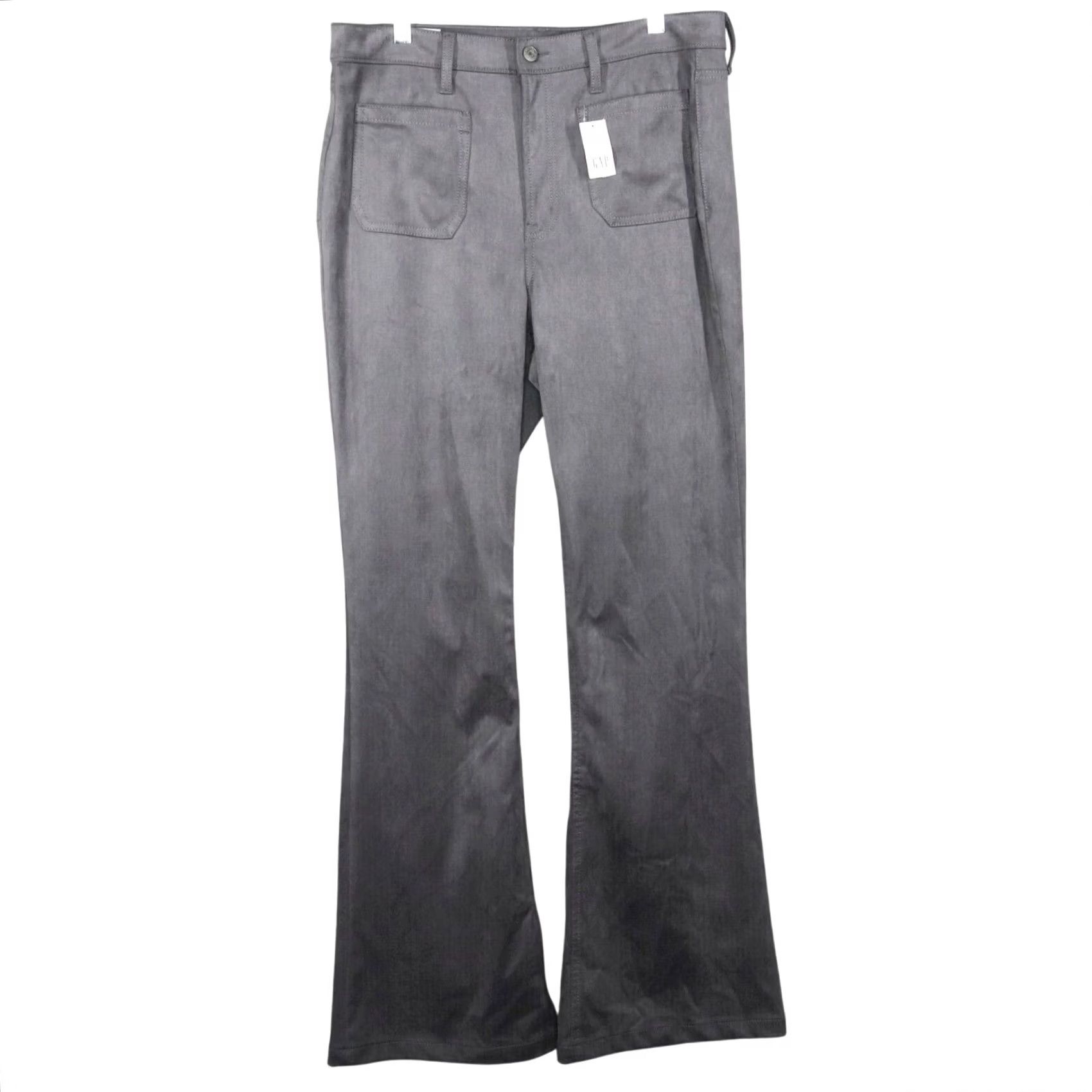 Gap Gap Jeans Womens Size 12 Gray Vegan Suede 70s Flare High Rise 31.5" Inseam NWT Size 34" / US 12 / IT 48 - 2 Thumbnail