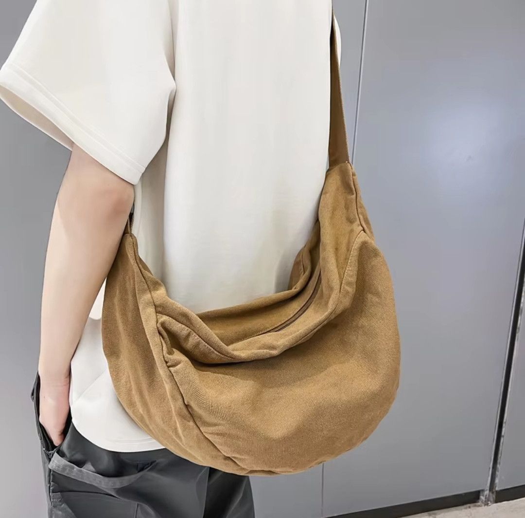 Japanese Brand × Vintage 90s Shopping retro big compartment canvas crossbody bag Size ONE SIZE - 1 Thumbnail