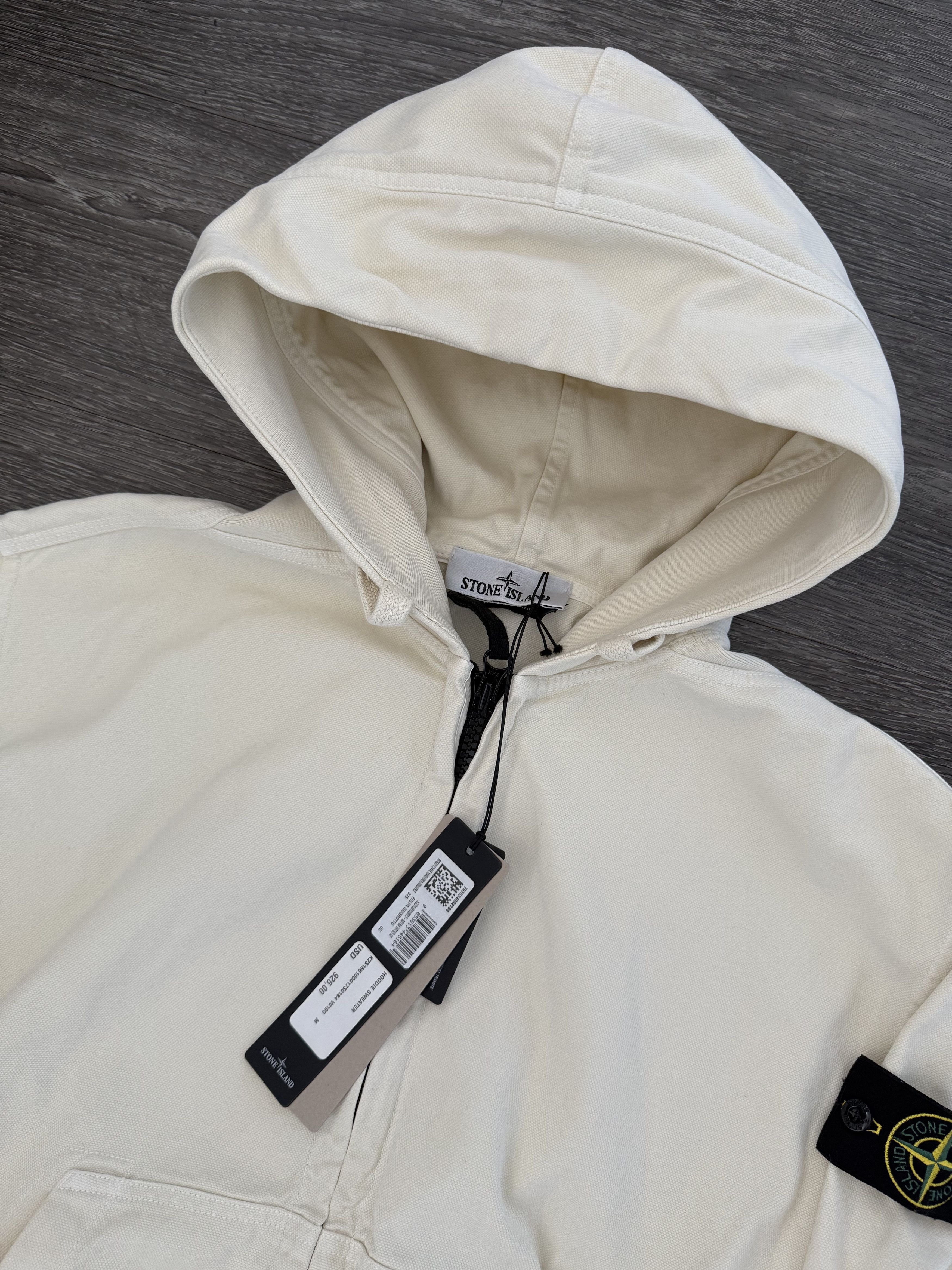 Stone Island ORGANIC PANAMA COTTON 'OLD' EFFECT HOODIE SWEATER Size US M / EU 48-50 / 2 - 3 Thumbnail
