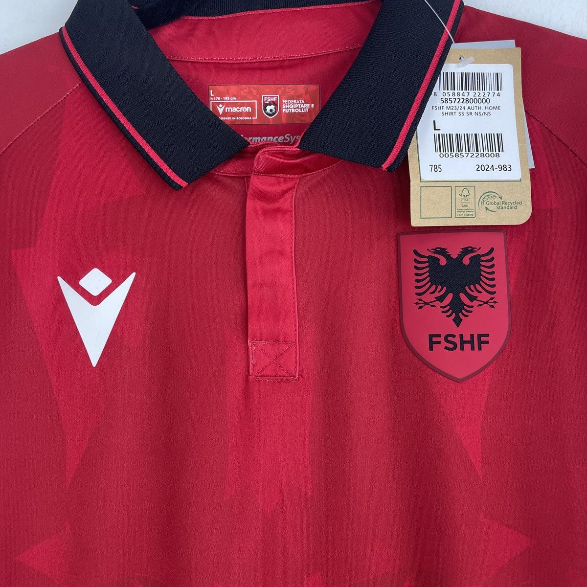 Macron Albania Authentic Home Jersey Shirt Men Euro 2024 size L Size US L / EU 52-54 / 3 - 2 Thumbnail