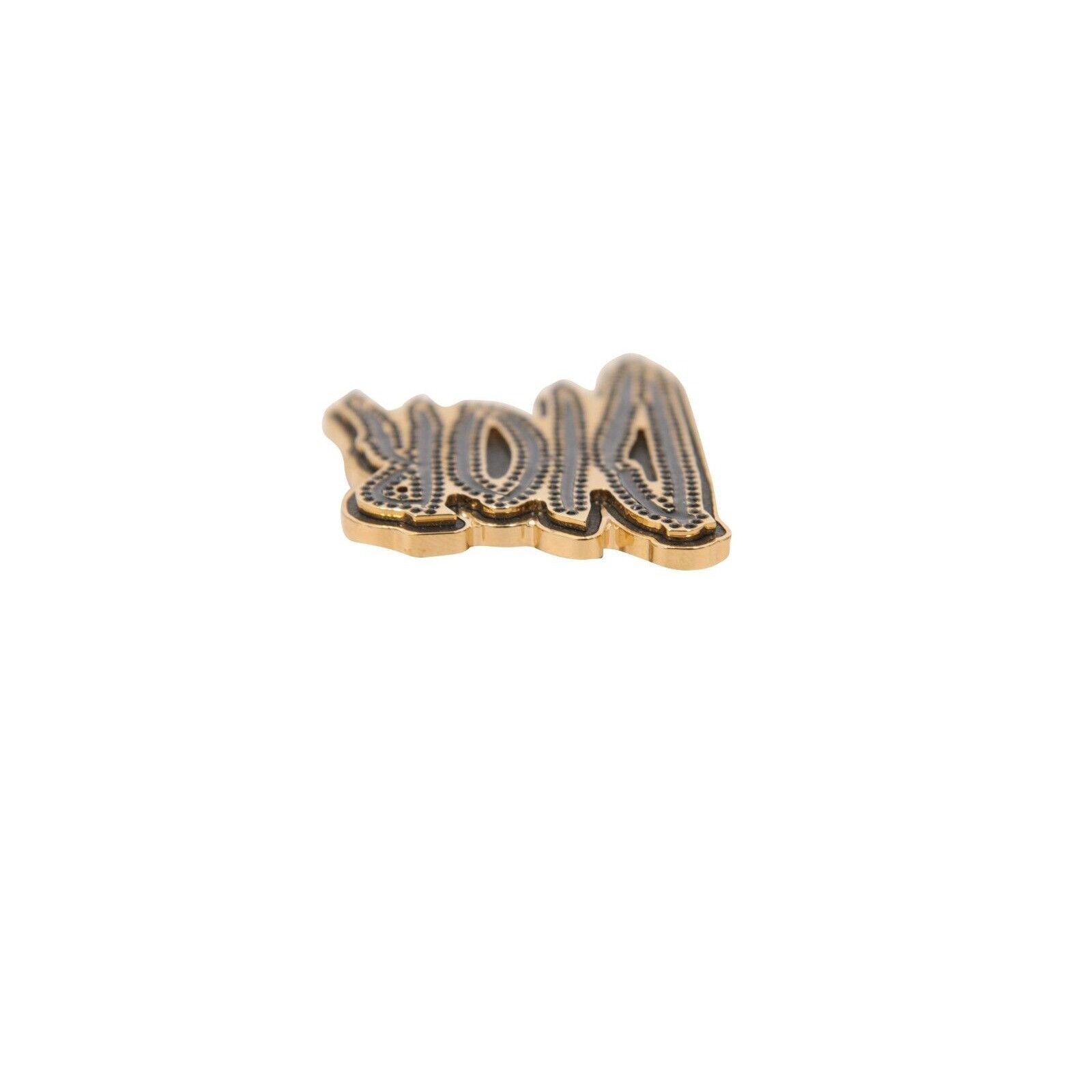 Dior Raymond Pettibon Gold Black Logo Pin Crystal Jacket Brooch Size ONE SIZE - 4 Thumbnail