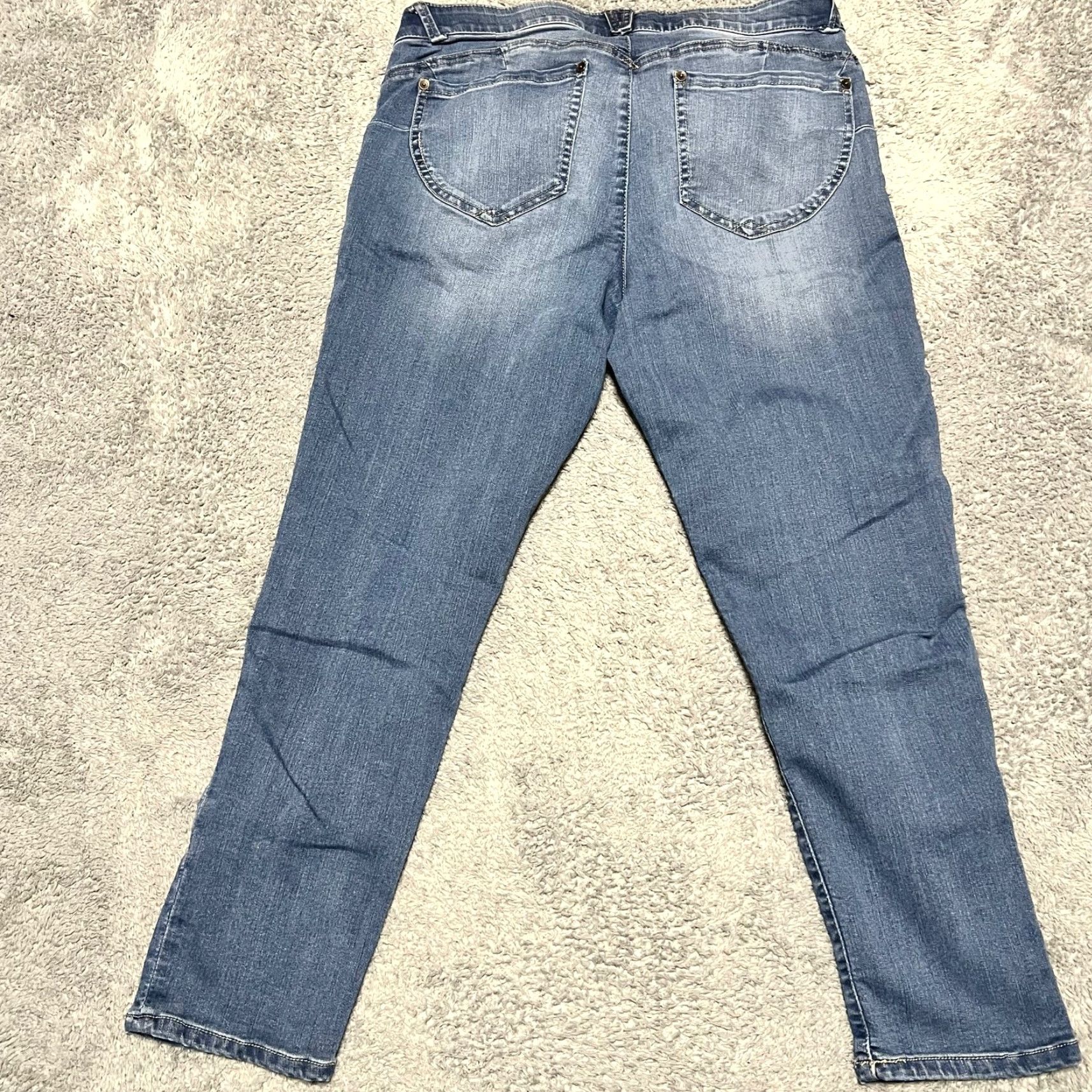 Vintage Democracy Jeans Womens Cropped Stretch Blue Denim Pants 14 (34x25) Plus Blue Denim Pants Womens Mens? Size 38" / US 16 / IT 52 - 3 Thumbnail