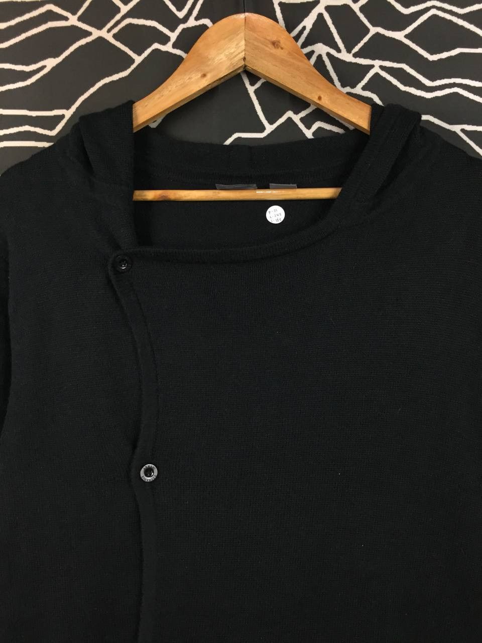 Armani Exchange Armani Exchange AX Black Asymmetrical Button-Up Knit Hoodie Size US S / EU 44-46 / 1 - 4 Thumbnail