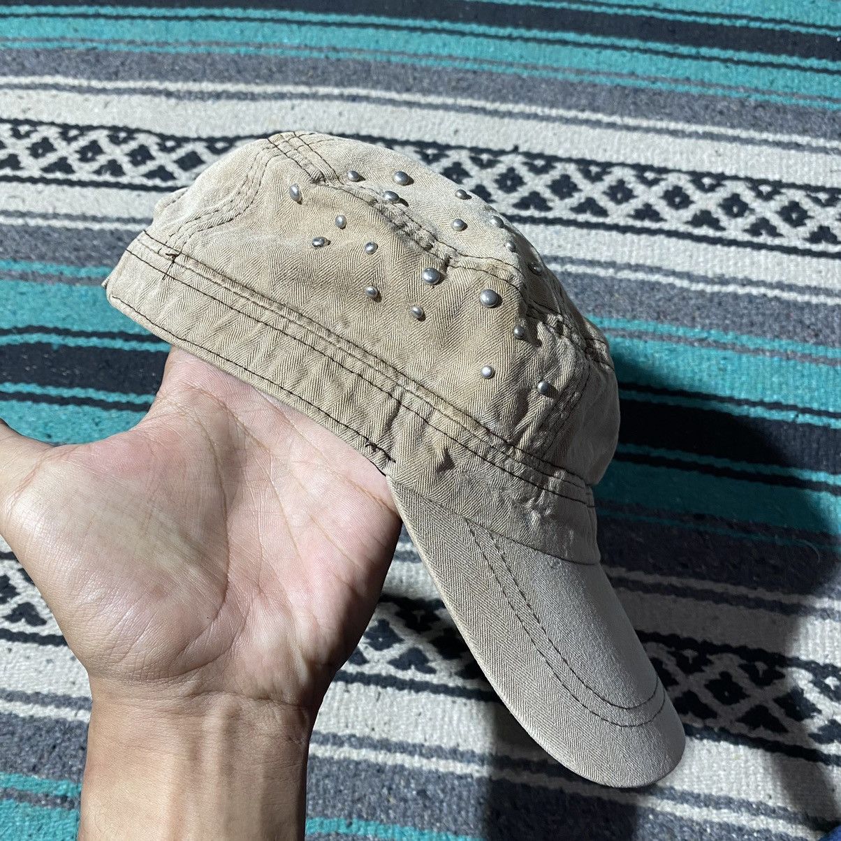 If Six Was Nine × Japanese Brand × Le Grande Bleu (L.G.B.) Unknown Y2K Studded Patrol Cap Size ONE SIZE - 6 Thumbnail