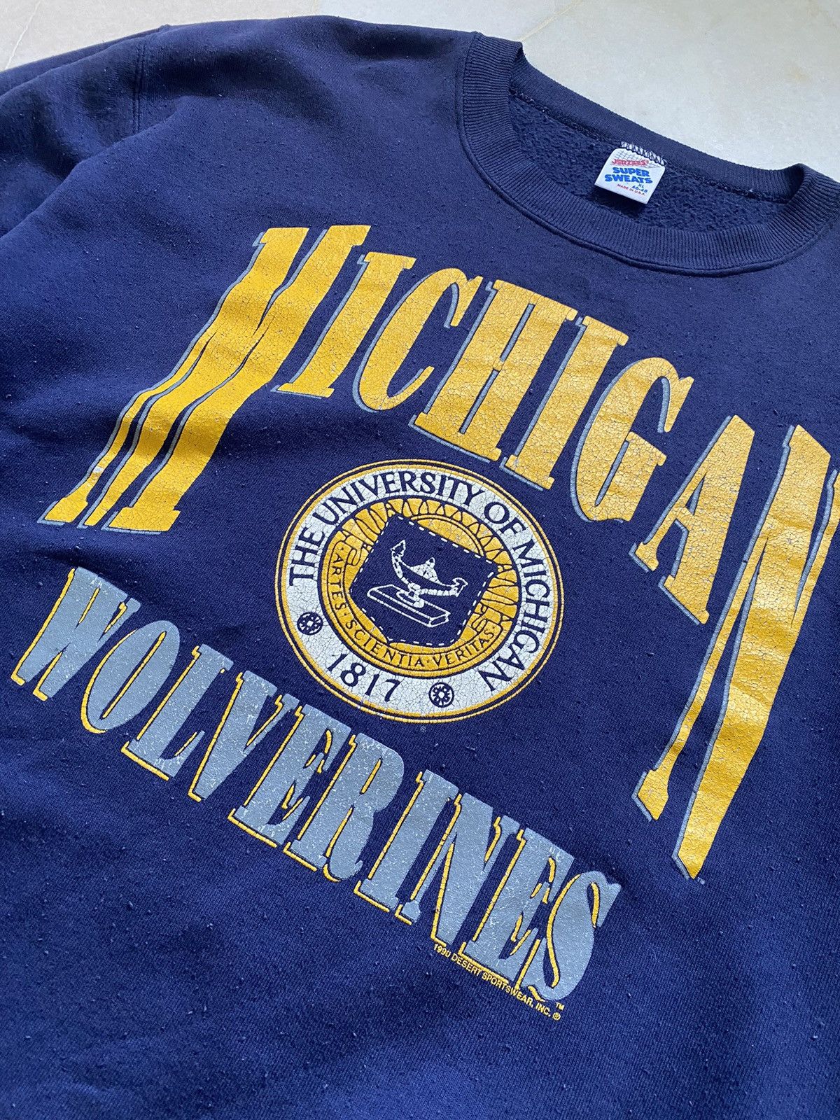 Vintage Vintage 1990 Michigan Wolverine sweatshirt Size US XL / EU 56 / 4 - 4 Thumbnail
