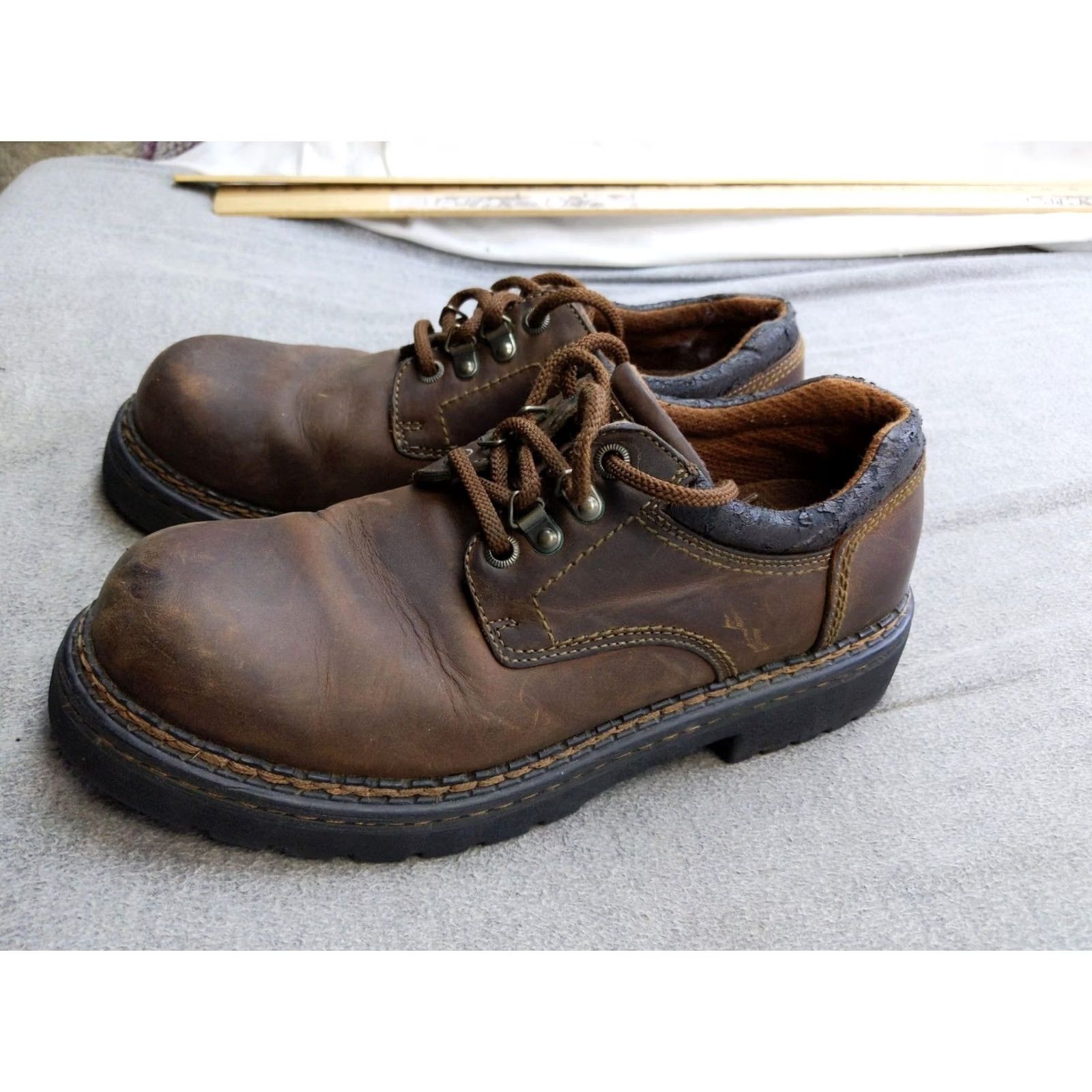 Vintage RJ Colt Tippett Stone Oly Boots Mens 10 43 Brown Leather Lace Up Casual Work Size US 10 / EU 43 - 2 Thumbnail