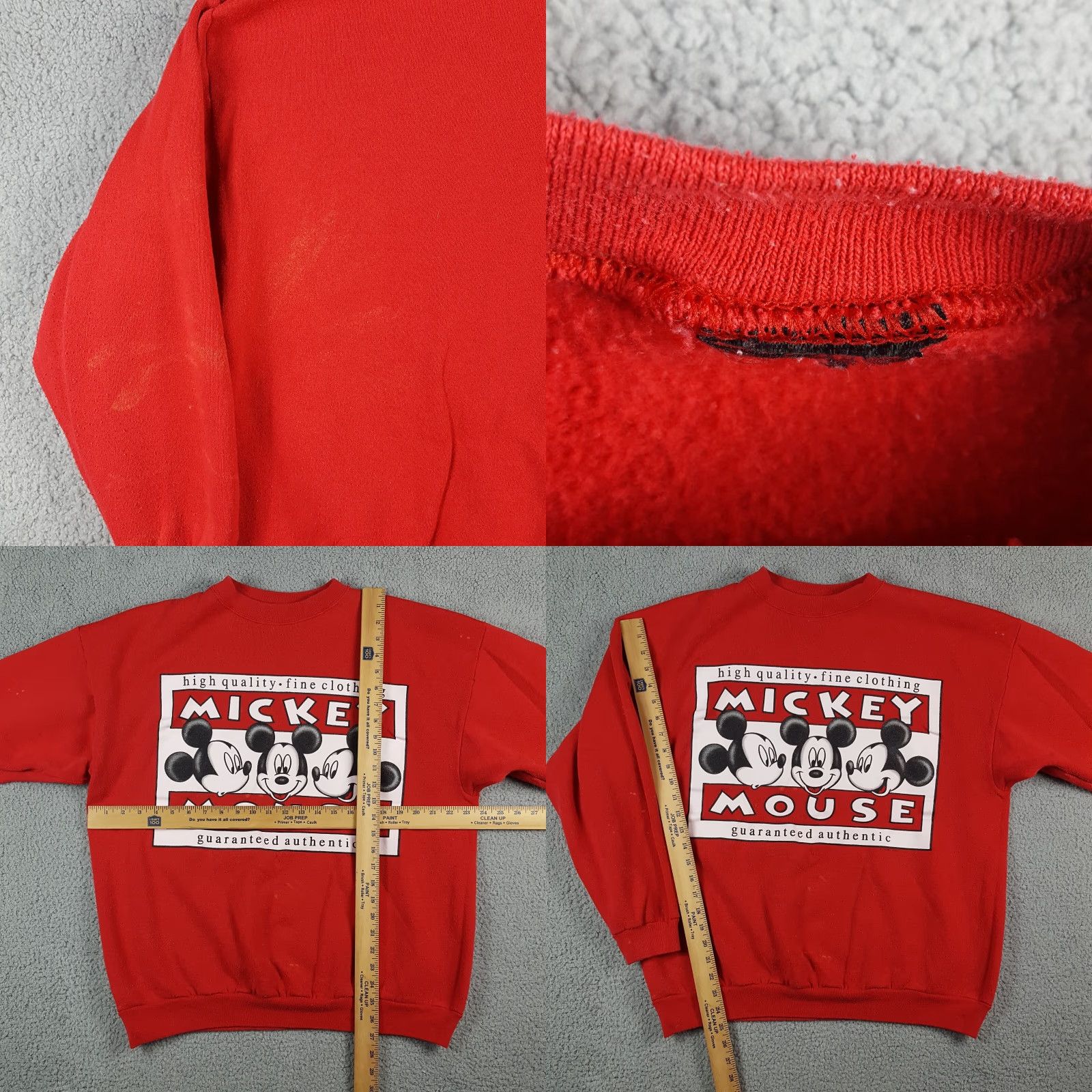 Disney VINTAGE Disney Mickey Mouse Sweatshirt Mens XL Pullover Crewneck 90s Red Cartoon Fleece Graphic Print Grunge Style Size US XL / EU 56 / 4 - 8 Thumbnail