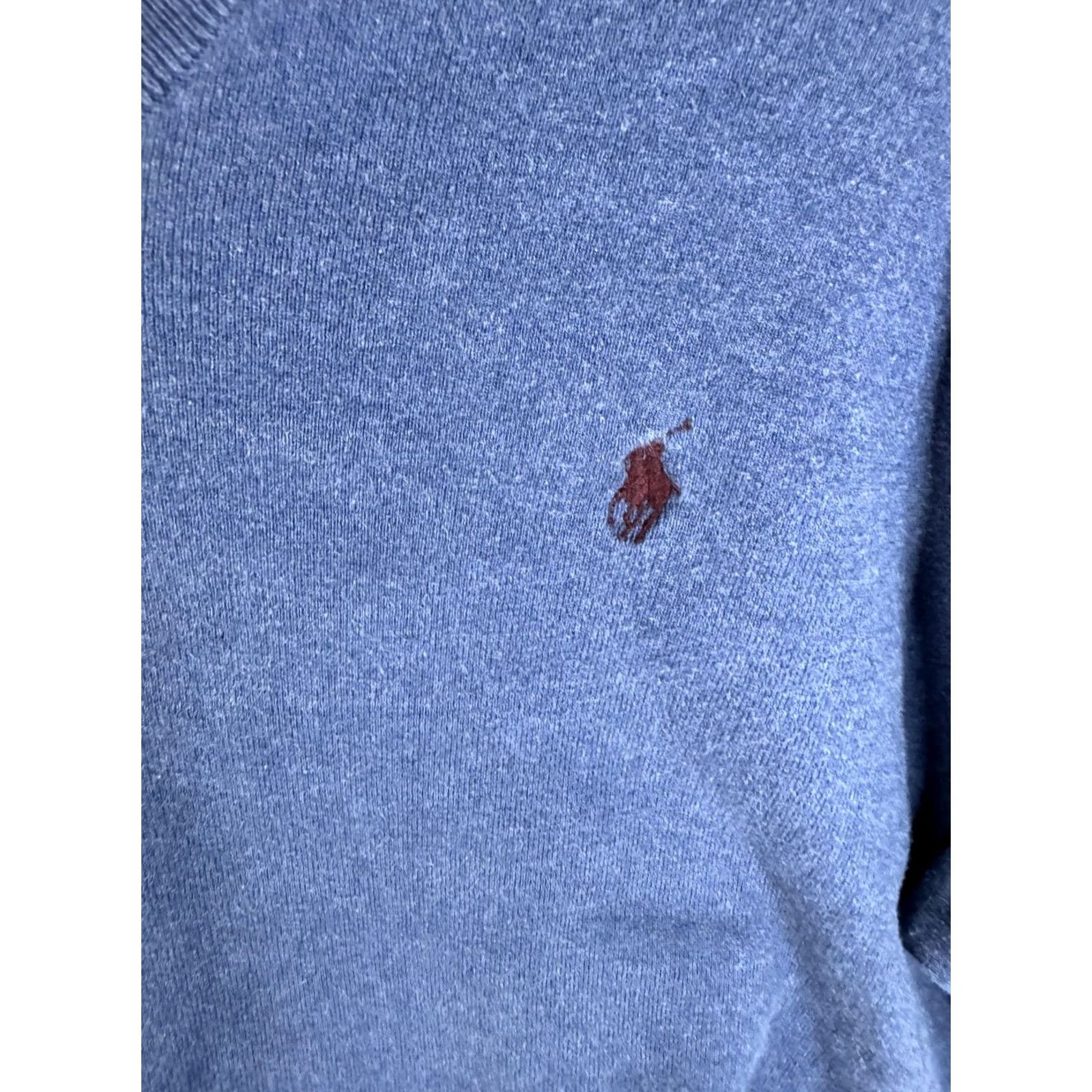 Polo Ralph Lauren Polo Ralph Lauren Sweater Mens XL Blue Pima Cotton Knit V-Neck Pullover Size US XL / EU 56 / 4 - 4 Thumbnail