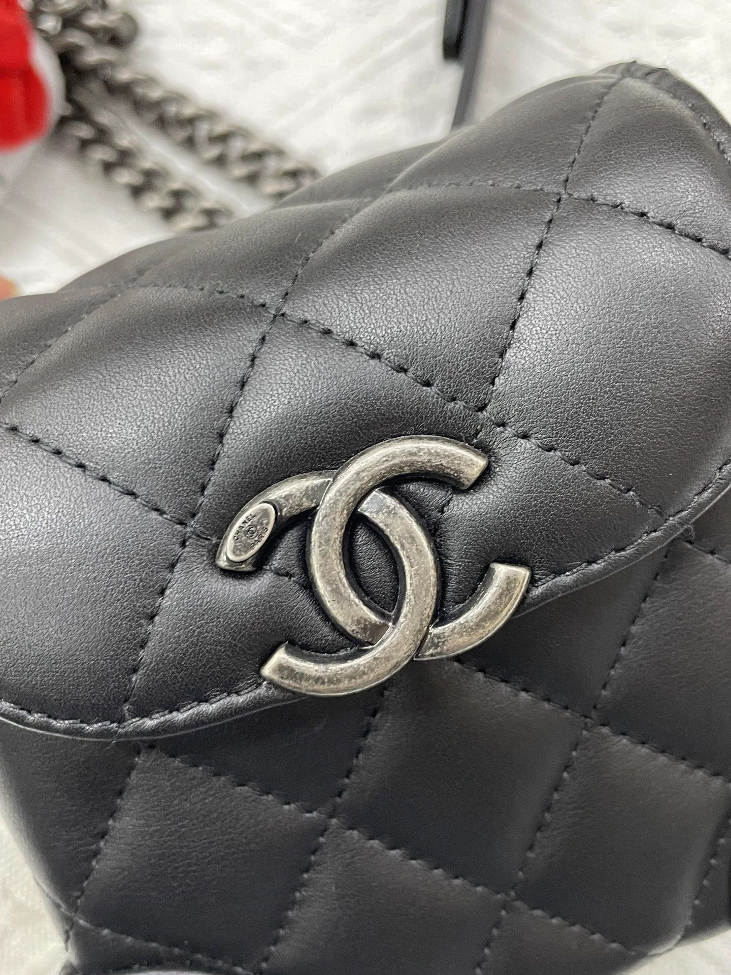 Chanel Chanel Black Mini Square Box Chain Bag w/ Card & Cert Size ONE SIZE - 4 Thumbnail