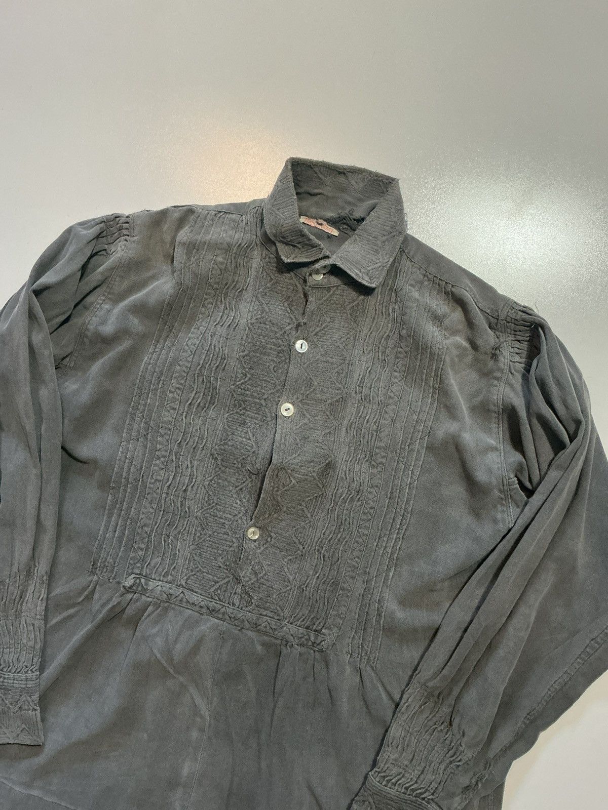 Vintage Vintage 100% Bomull Swedish Ruffle Pleated Tuxedo Shirt Size US S / EU 44-46 / 1 - 3 Thumbnail