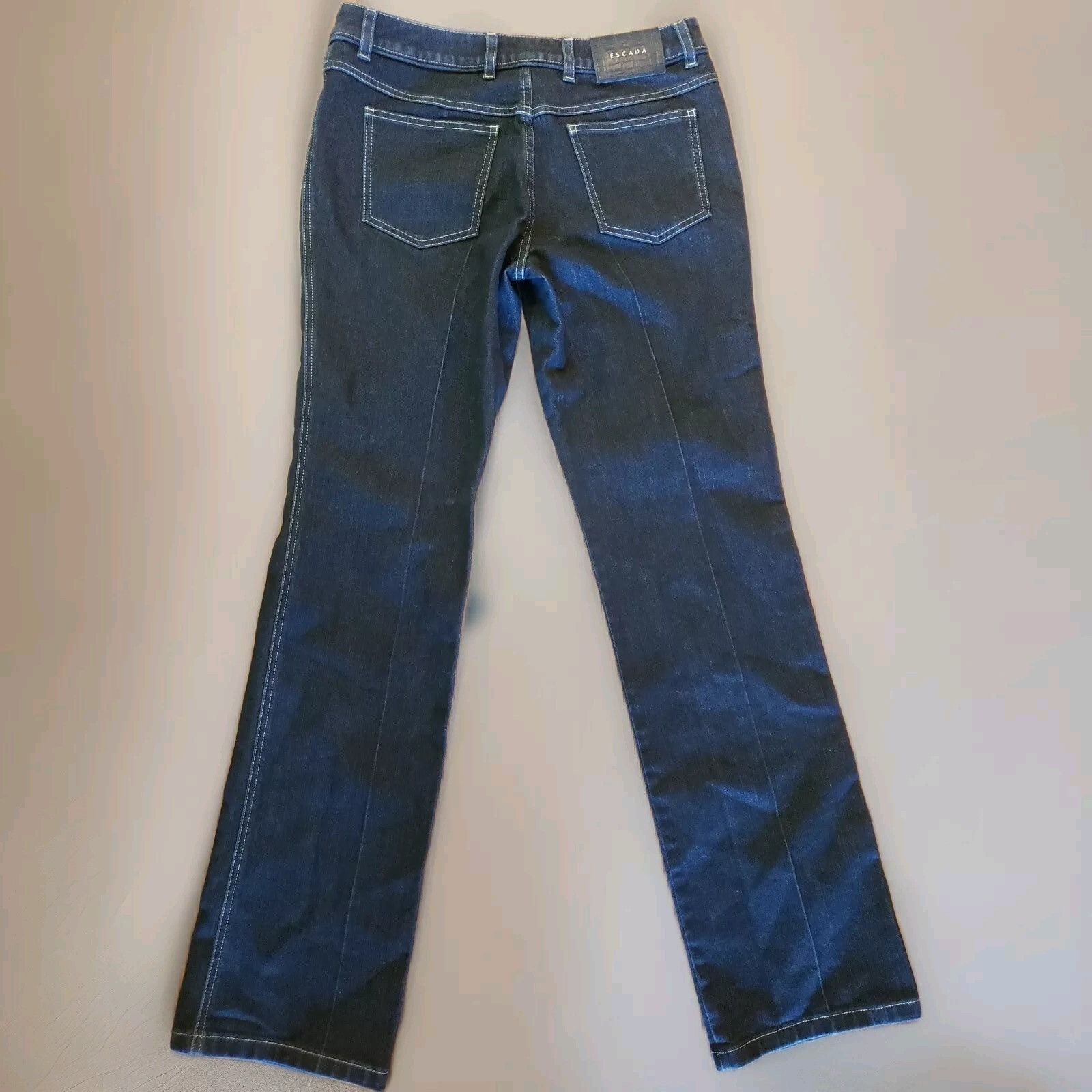Escada Escada Jeans Womens 10 Italy 40 Black Gold Stitch Straight L Size 27" / US 4 / IT 40 - 1 Thumbnail