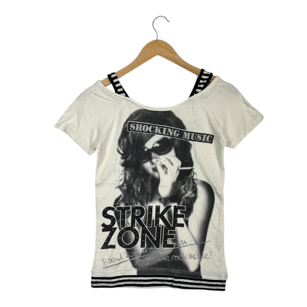 Vintage Cornflake Strike Zone Shocking Music Graphic Layered Tee Size M / US 6-8 / IT 42-44 - 1 Thumbnail