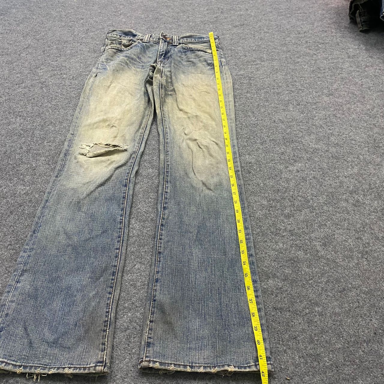 If Six Was Nine 💥Flare💥Vintage G hearts Distressed Denim Size US 31 - 3 Thumbnail