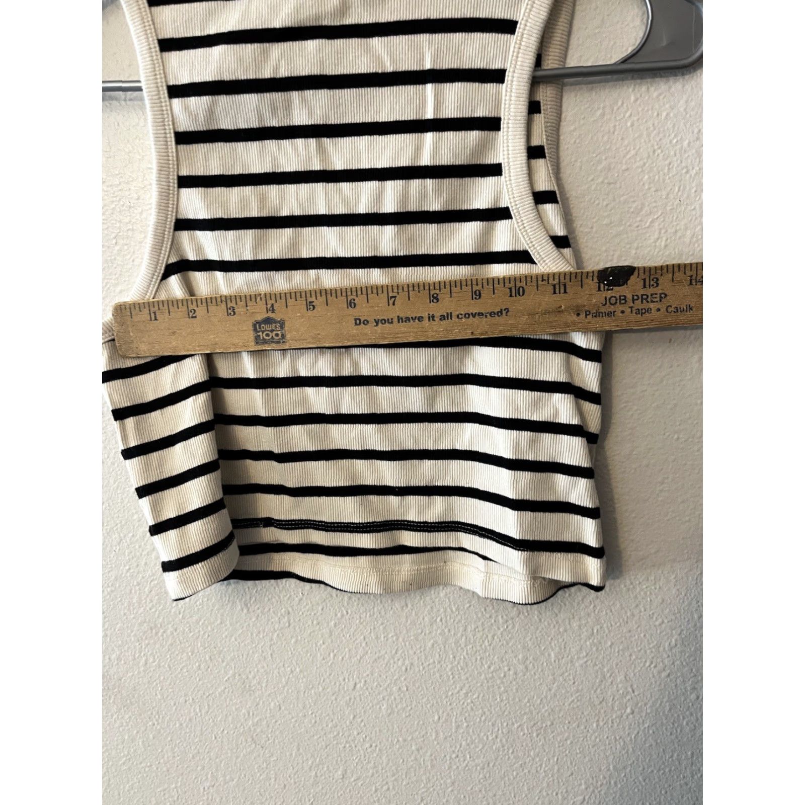 H&M VINTAGE H&M Tank Shirt Women L White Striped Cotton Modal Muscle Tank Camisole Adult Large Womens Size L / US 10 / IT 46 - 5 Thumbnail