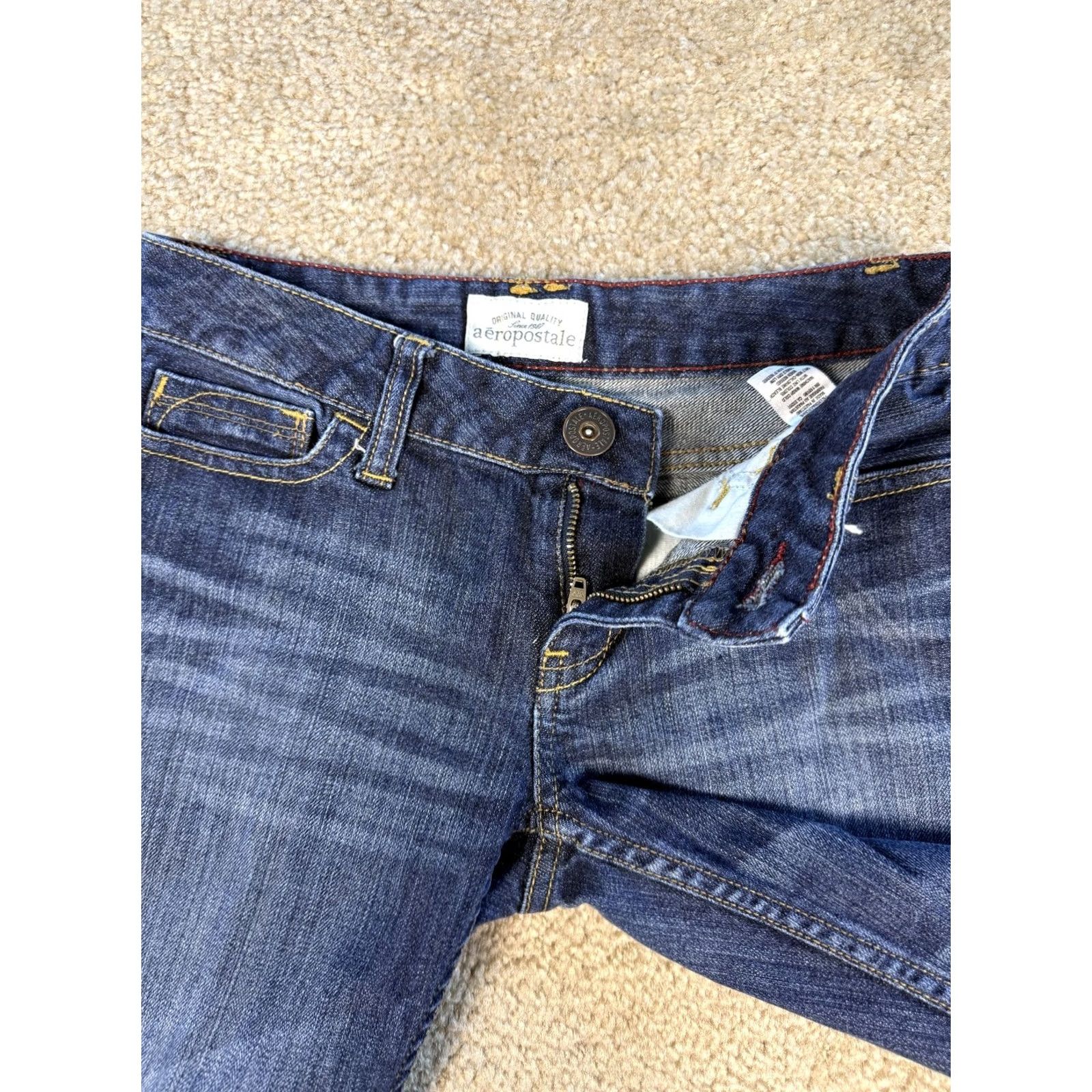Vintage VINTAGE Aeropostale Jeans Women's Cropped Blue Size 00 Button Pockets Y2K Size 24" / US 00 / IT 34 - 3 Thumbnail