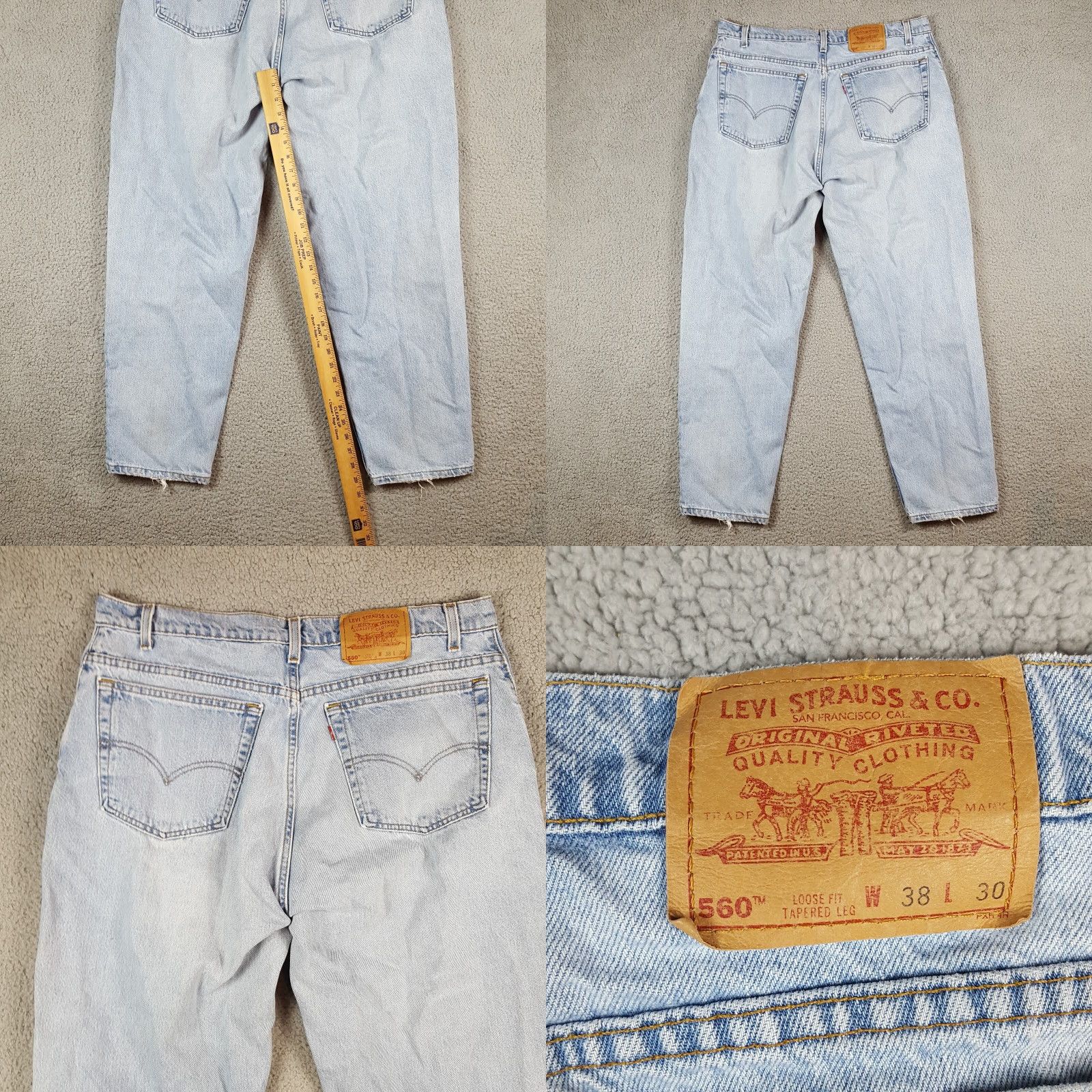 Levi's VINTAGE Levi's 560 Distressed Faded Denim Jeans Men's Size 38x30 Blue Grunge 90s Y2K Size US 38 / EU 54 - 8 Thumbnail