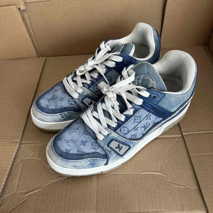 Louis Vuitton Louis Vuitton Blue Denim Low-Top Trainers -2508 Size US 7.5 / EU 40-41 - 1 Thumbnail