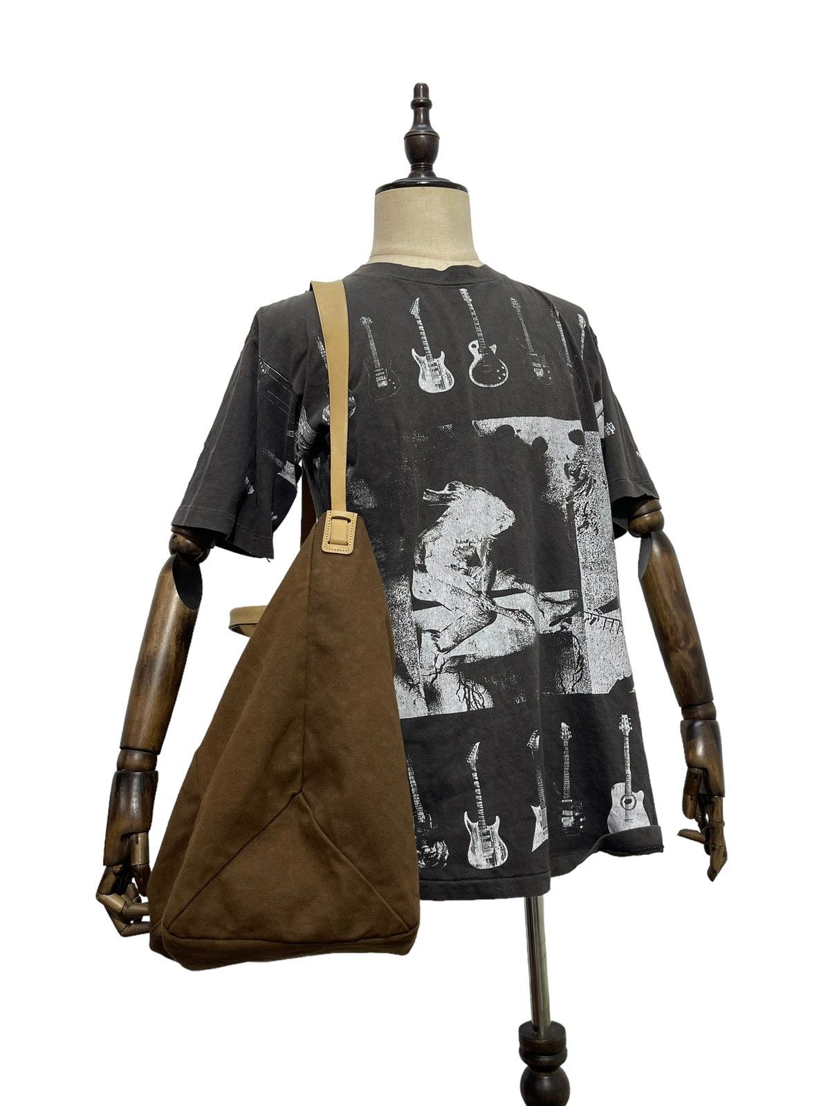 Japanese Brand Large Tote Shoulder Bag Sazaby Japan Cotton Canvas Leather Size ONE SIZE - 2 Thumbnail
