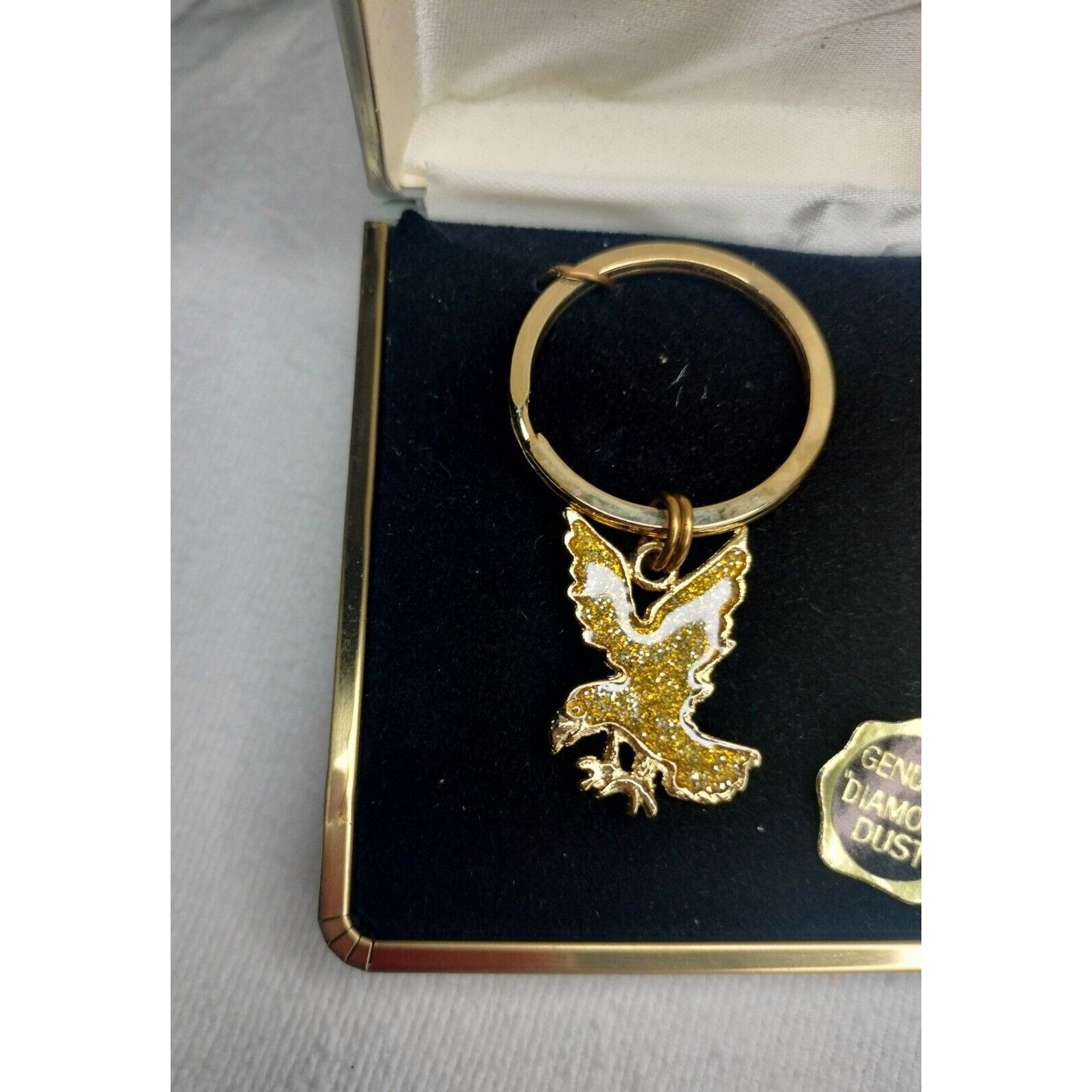 Vintage Marquis Genuine Diamond Dust Eagle Key Ring Matching Money C Size ONE SIZE - 6 Thumbnail