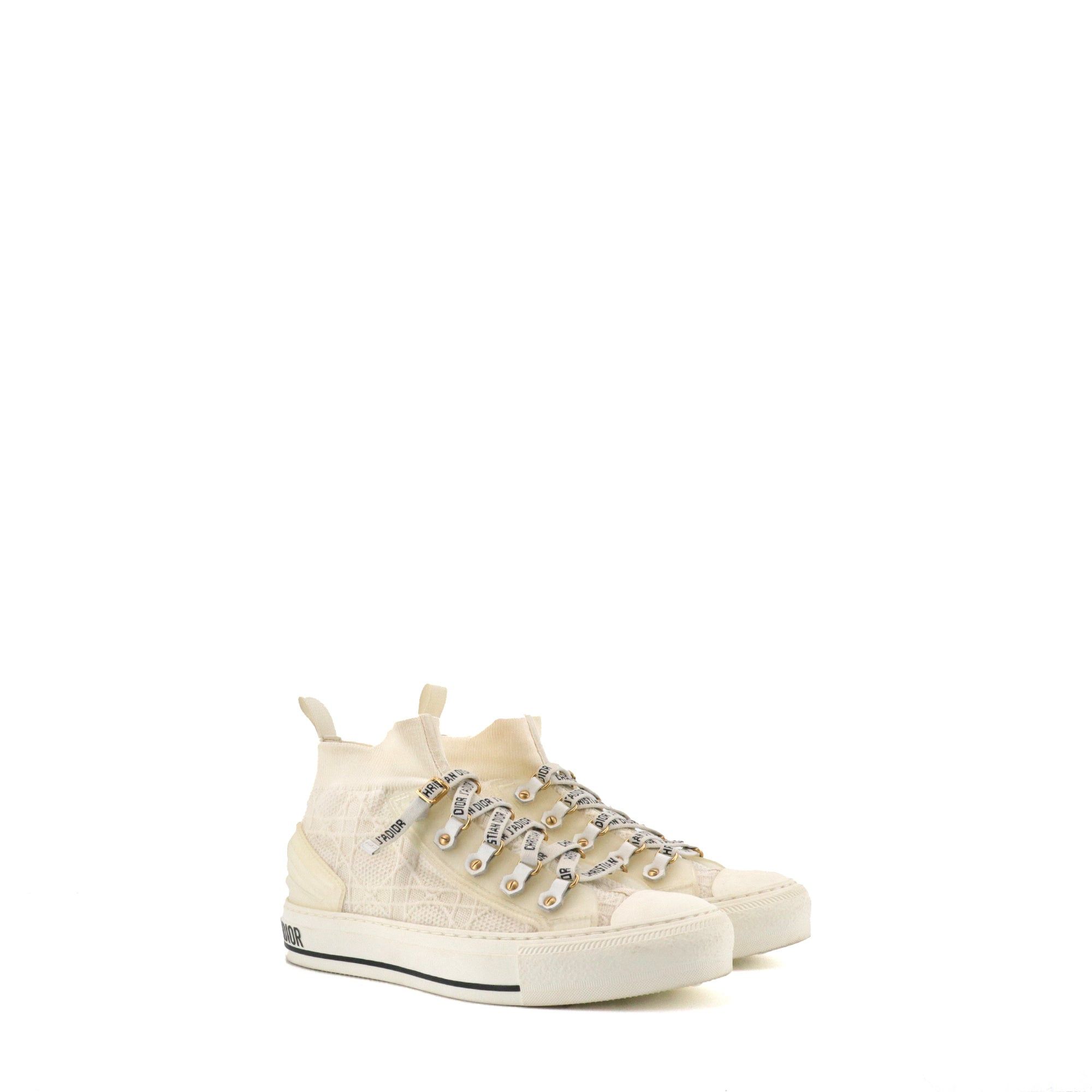 Dior DIOR - Walk'N'Dior high-top sneakers in off-white canvas (T38) Size US 7 / IT 37 - 1 Thumbnail