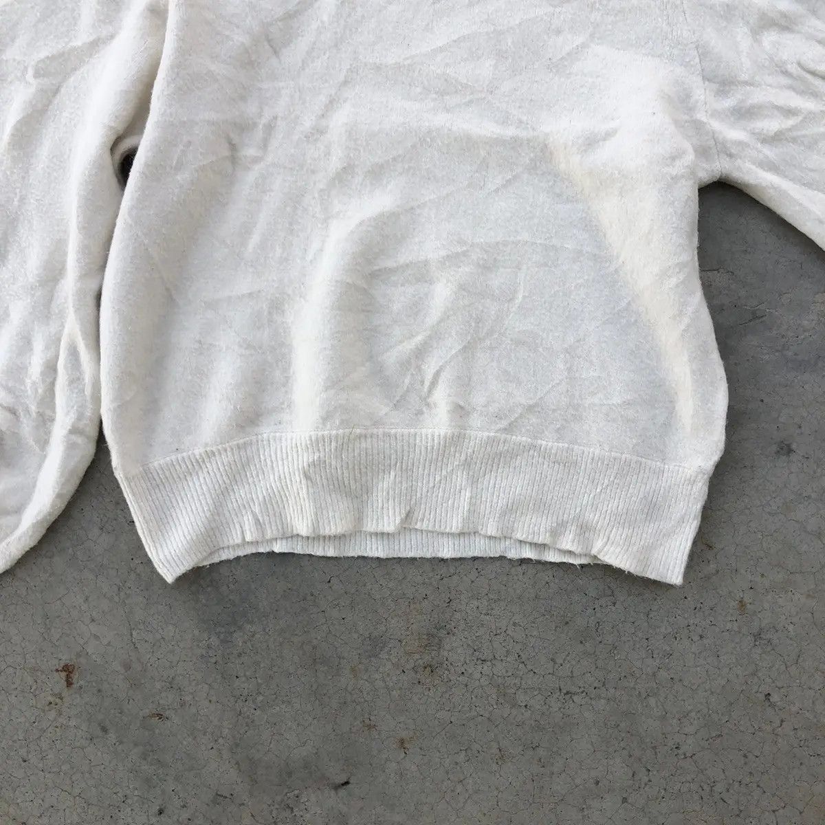 Aran Isles Knitwear × Homespun Knitwear Knitsweater White Milk Pullover/Jumper Ballon's Sleeve Size US M / EU 48-50 / 2 - 4 Thumbnail