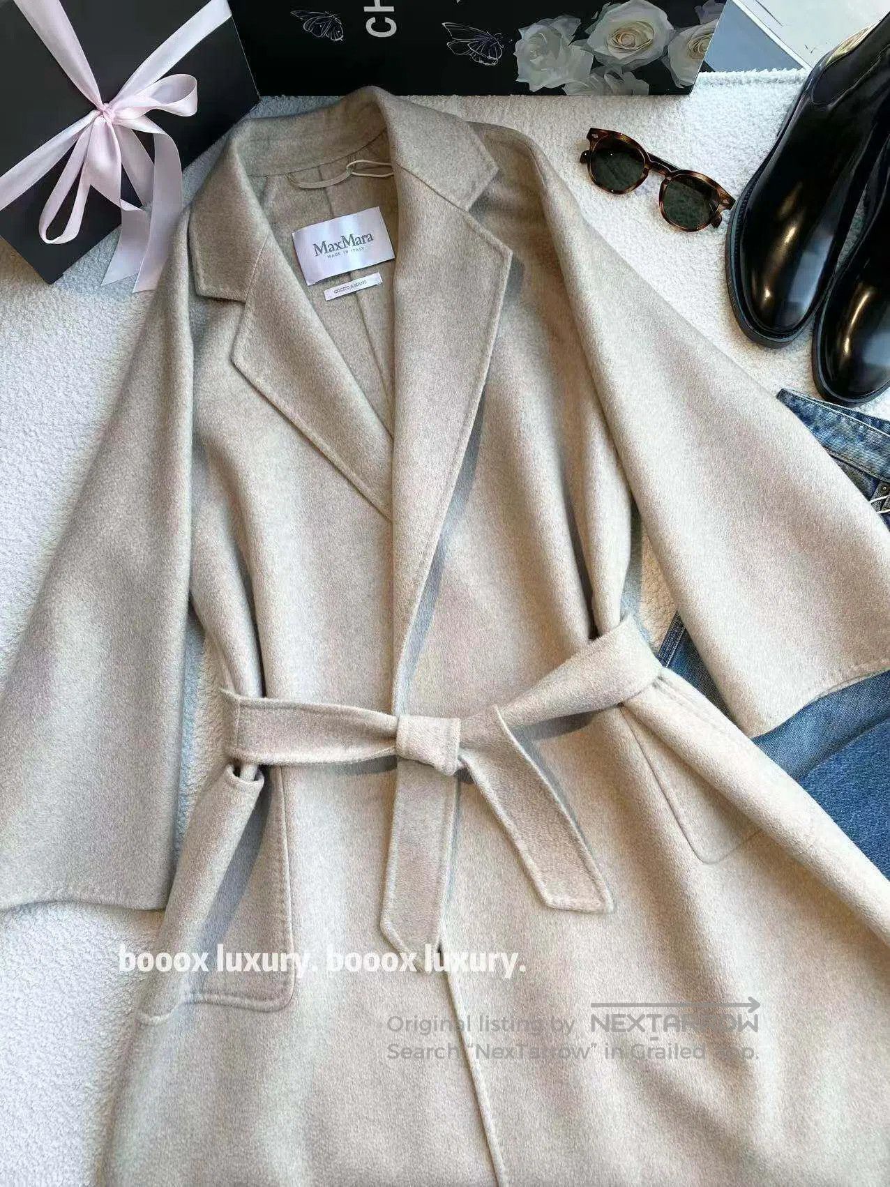 Max Mara Max Mara IT32 Classic beige long belted coat| Size XS / US 0-2 / IT 36-38 - 1 Thumbnail