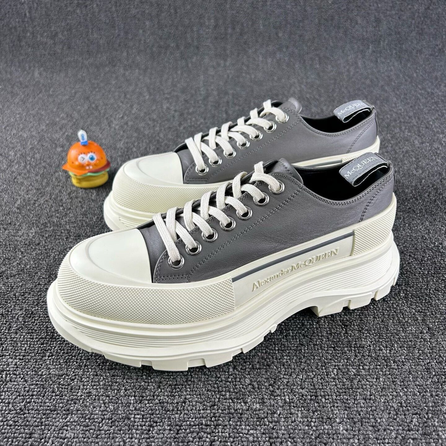 Alexander McQueen Gray Platform Martin Boots