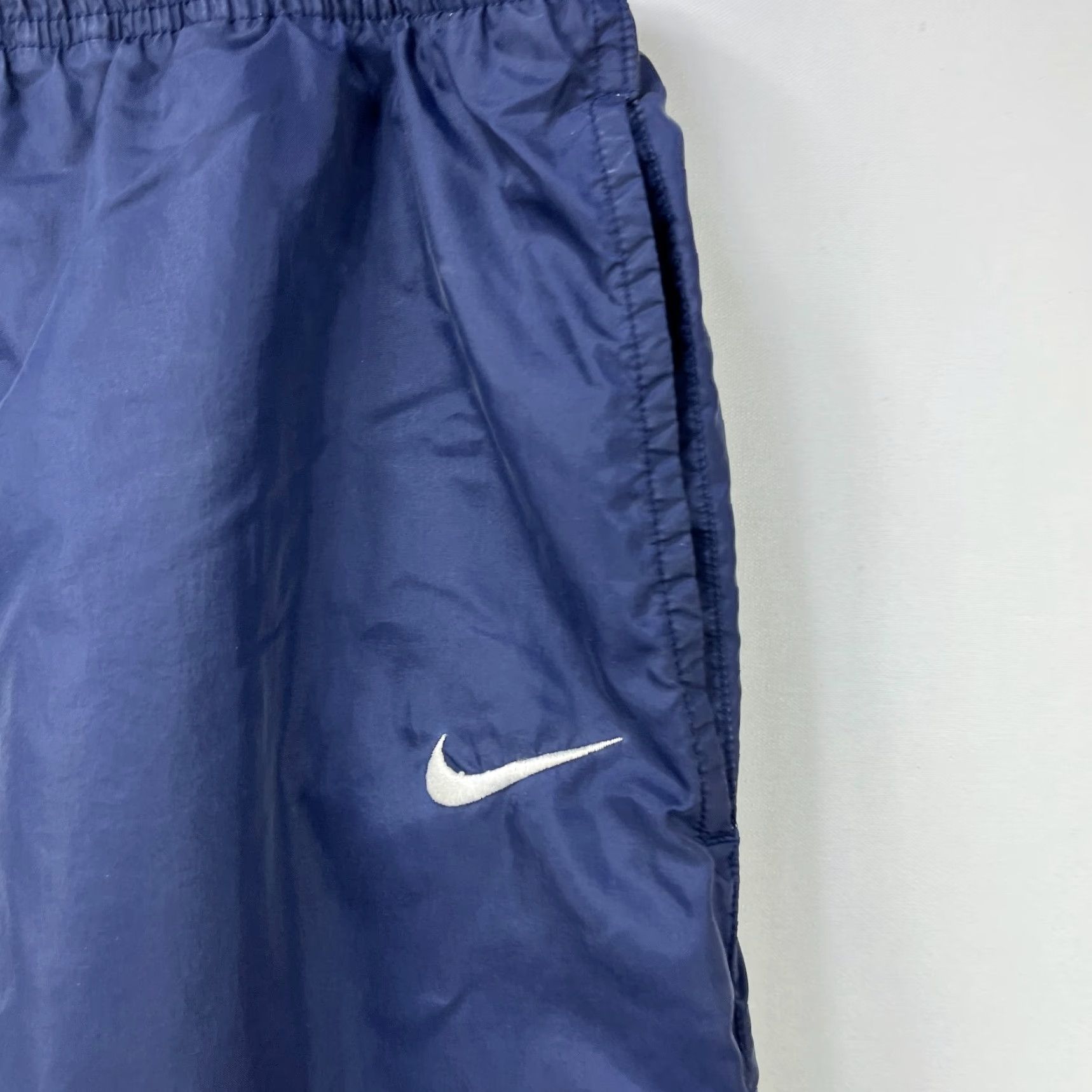 Nike VINTAGE Nike Swoosh Windbreaker Pants XL Blue 90s Track Pants Mens Regular Size US 36 / EU 52 - 3 Thumbnail