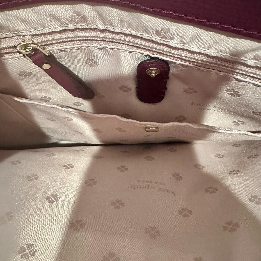 Kate Spade Kate Spade Molly Large Work Leather Tote Handbag Sangria Size ONE SIZE - 9 Thumbnail