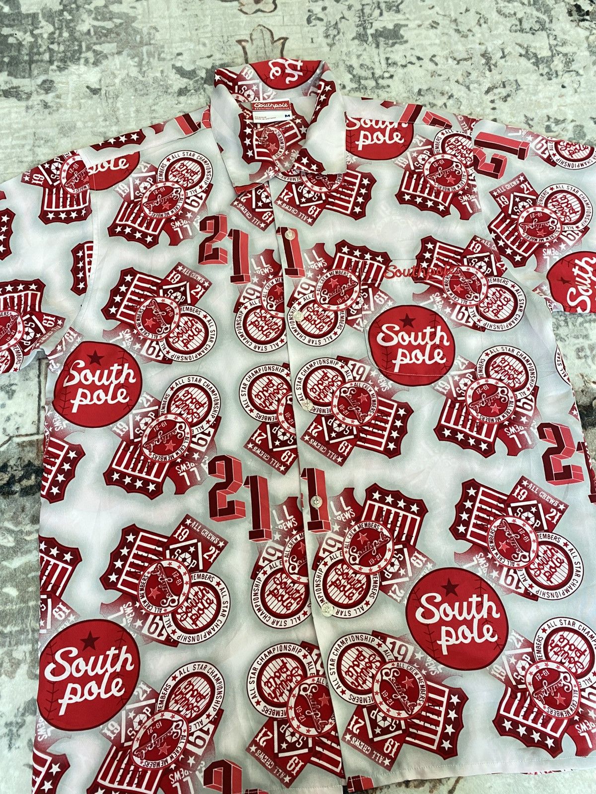 JNCO × Rap Tees × Southpole South Pole 90s Vintage Graffiti Overprint Hip-Hop Shirt Size US M / EU 48-50 / 2 - 3 Thumbnail