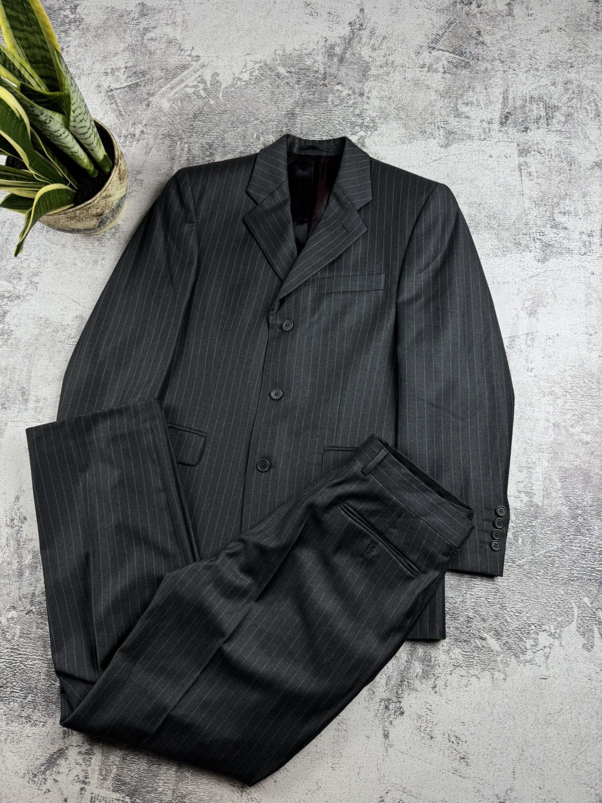 Chester Barrie Chester Barrie Striped Wool 38/96 cm Size Classic Blazer Jacket Trousers Suit Size 38S - 3 Thumbnail