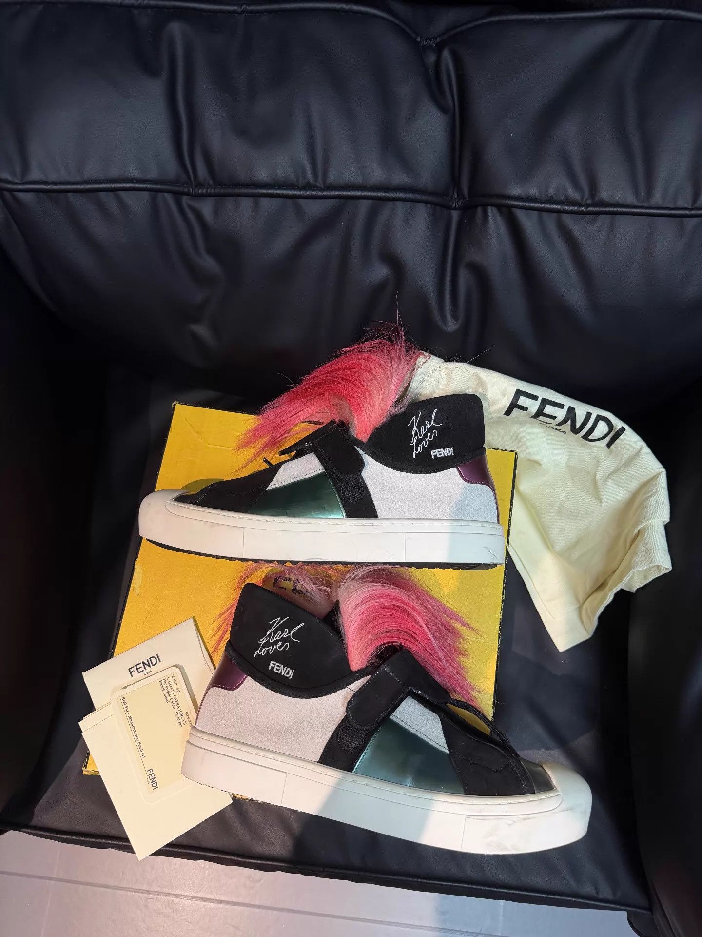 Fendi Fendi Pink Fur Karl Lagerfeld Sneaker 40 Size US 7 / EU 40 - 5 Thumbnail