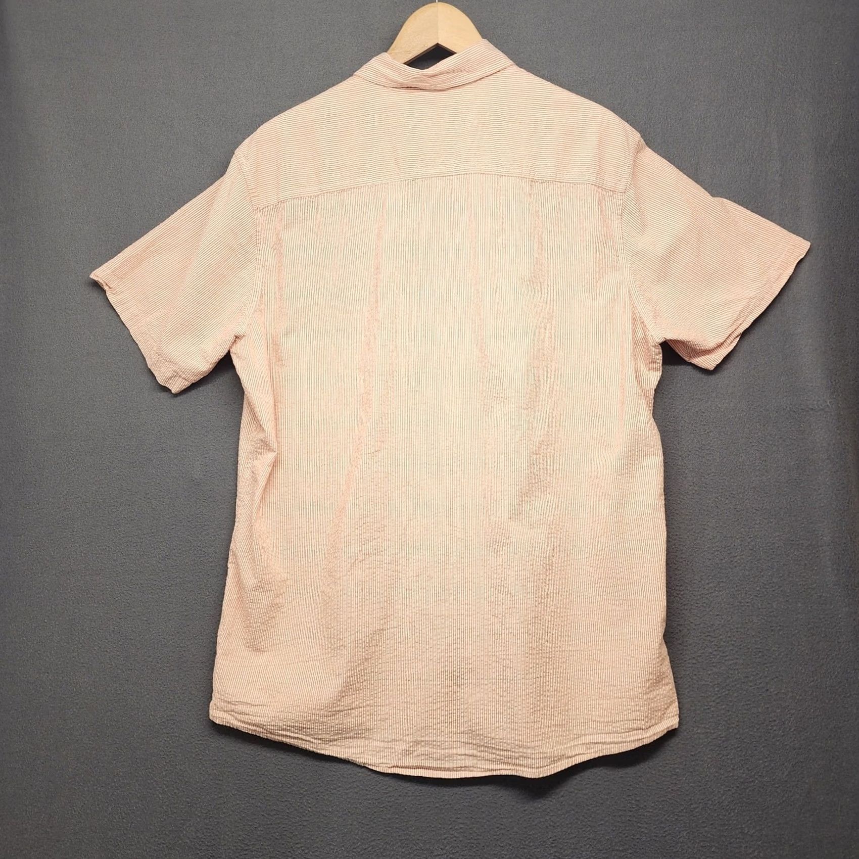 Eddie Bauer Eddie Bauer Shirt Men TXL Tall XL Seersucker Orange White Short Sleeve Button Up Size US XL / EU 56 / 4 - 2 Thumbnail