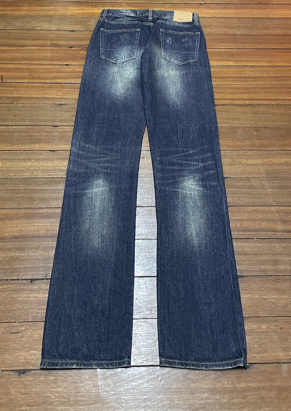 If Six Was Nine Rare Design Vintage Brand Valman Distressed Jeans 2000s Size US 33 - 2 Thumbnail