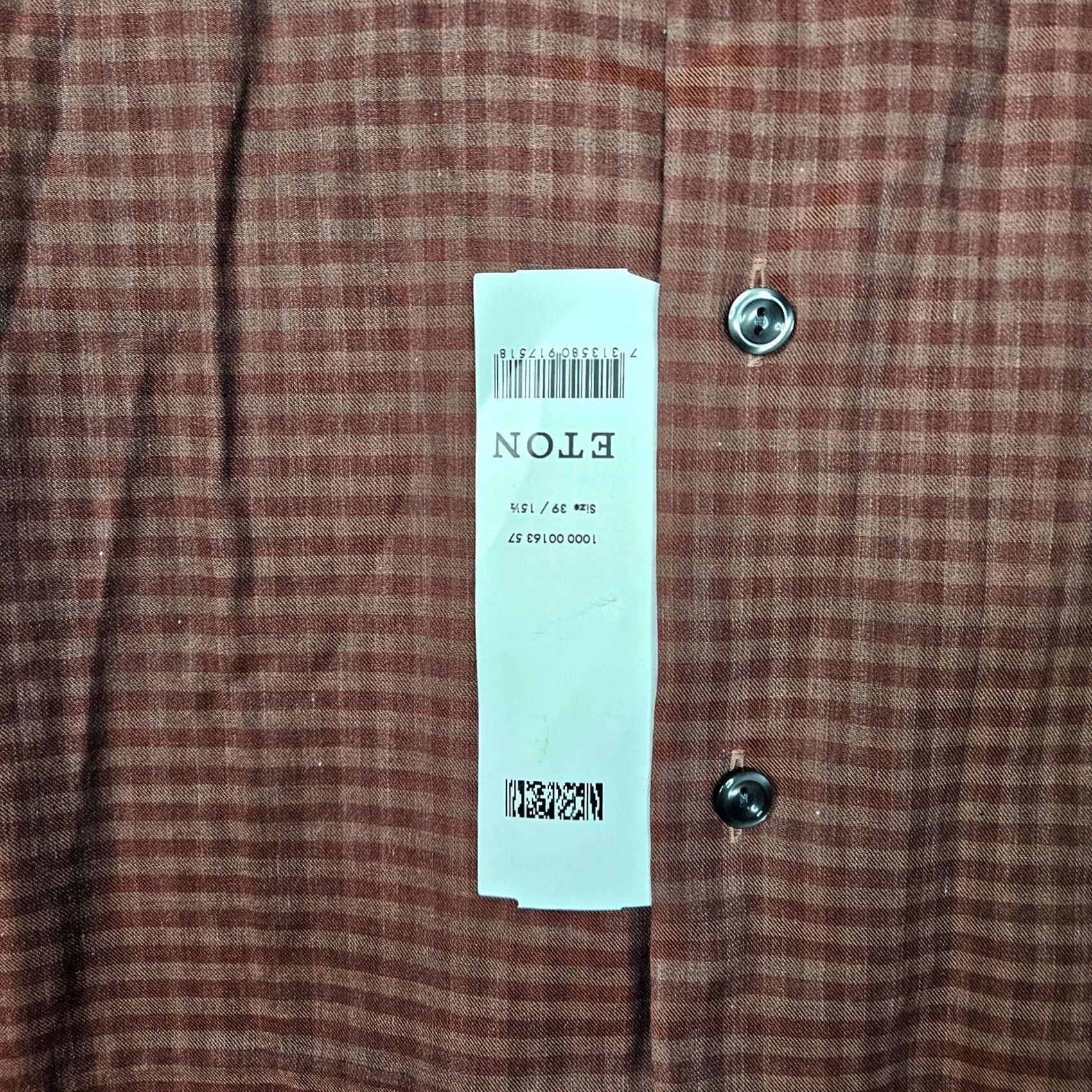 Eton ETON Men’s Button-Up Long Sleeve Plaid Twill Shirt M 15.5 Multicolor Cotton Size US L / EU 52-54 / 3 - 6 Thumbnail