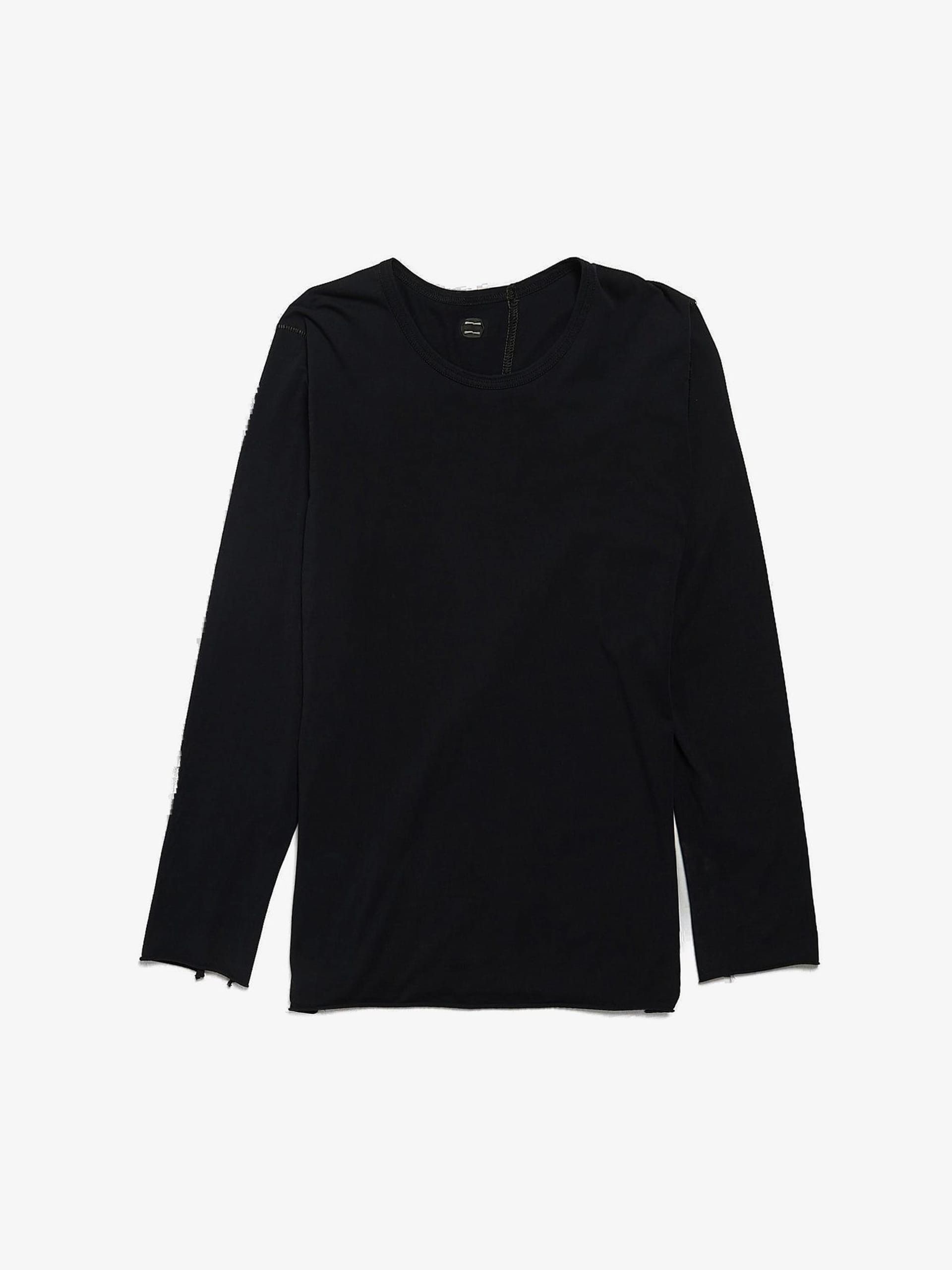 Black Raw Hem Scarctitch Longsleeve