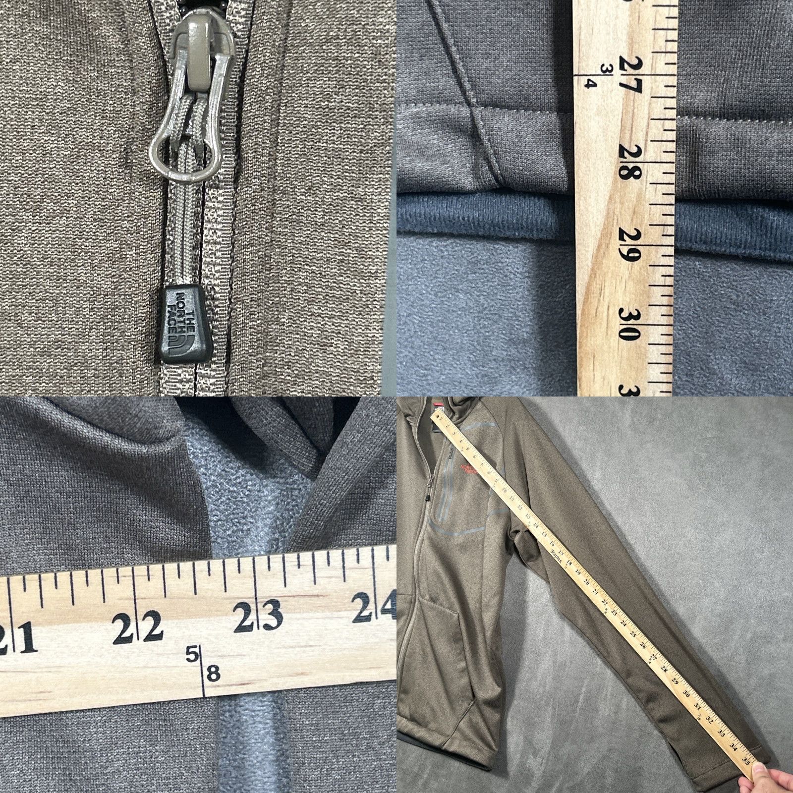 The North Face The North Face Hooded Jacket Full Zip Mens L Gray Stone Color Logo Outdoor Basic Full Zip Hooded Pockets Regular Fit - Mens Size US L / EU 52-54 / 3 - 8 Thumbnail