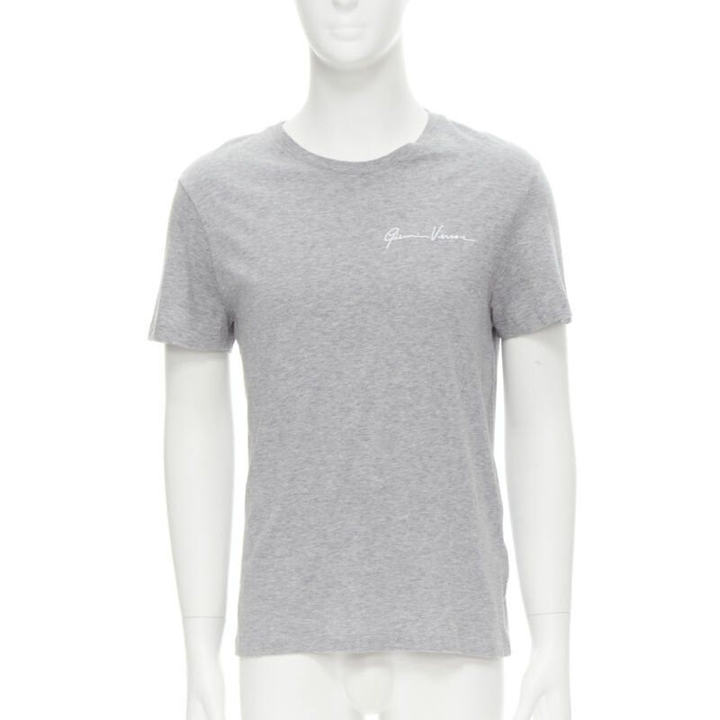 Versace VERSACE white Gianni Signature logo embroidery grey tshirt Taylor Fit S Size US S / EU 44-46 / 1 - 1 Thumbnail