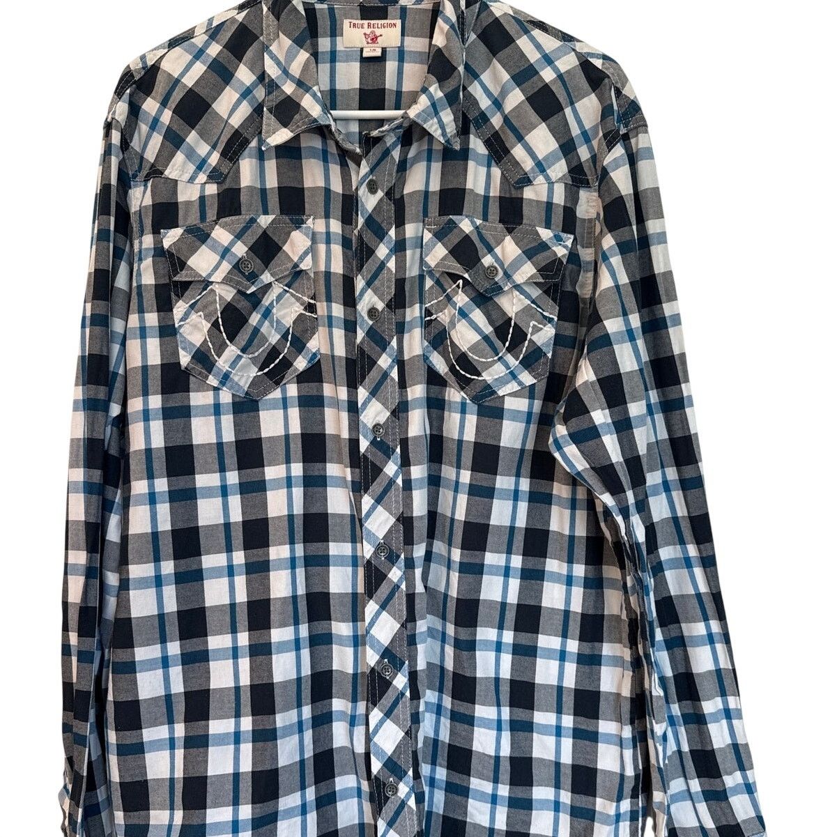 True Religion True Religion Men’s Long Sleeve Western Shirt Blue Plaid L Size US L / EU 52-54 / 3 - 1 Thumbnail