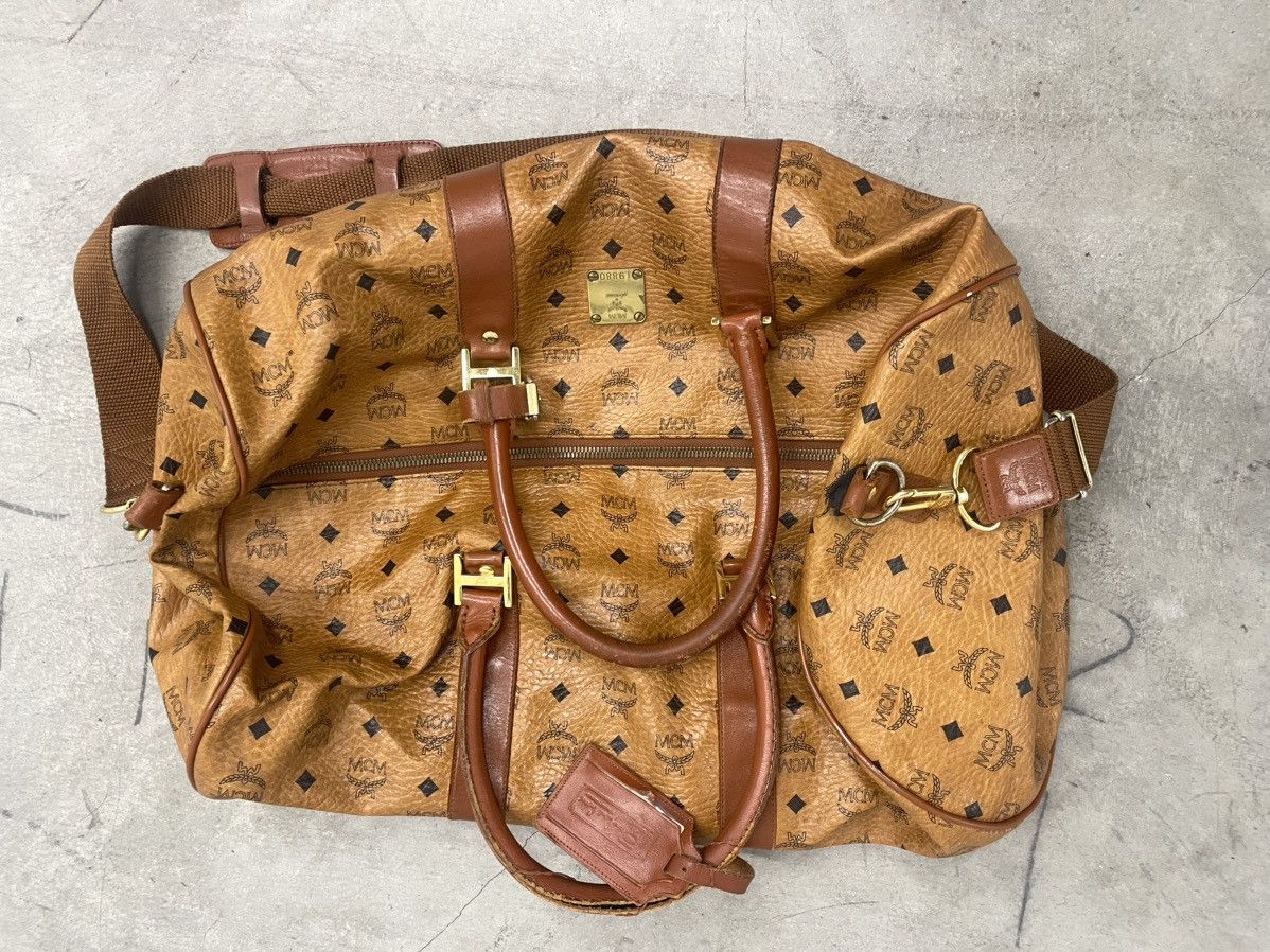 MCM MCM Cognac Visetos Leather Vintage Travel Bag w/ Strap Size ONE SIZE - 1 Thumbnail