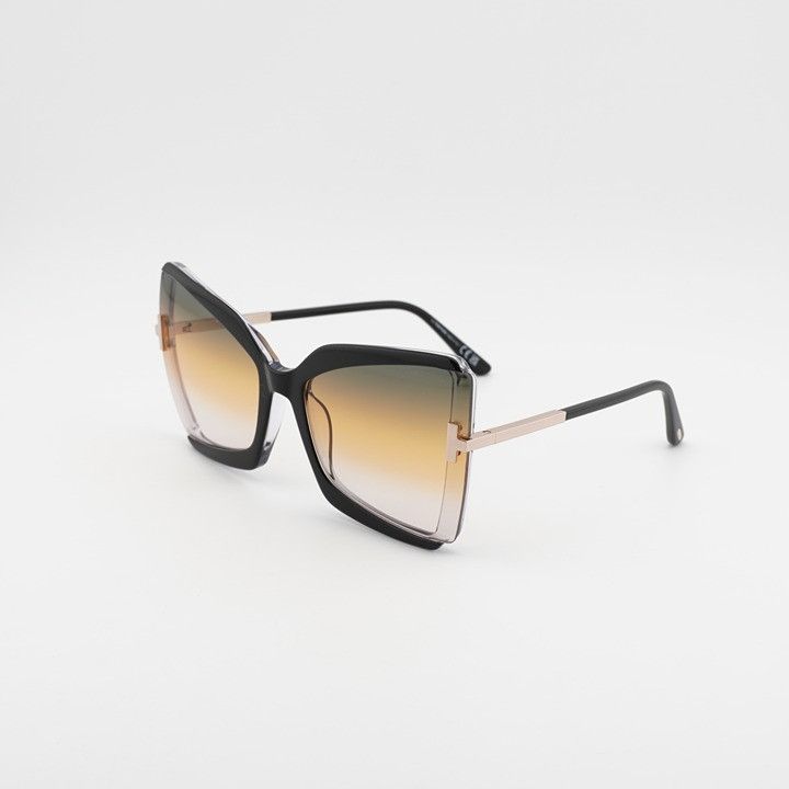 Tom Ford Tom Ford Gia FT0766 03B Sunglasses Black Butterfly Frame Size ONE SIZE - 1 Thumbnail