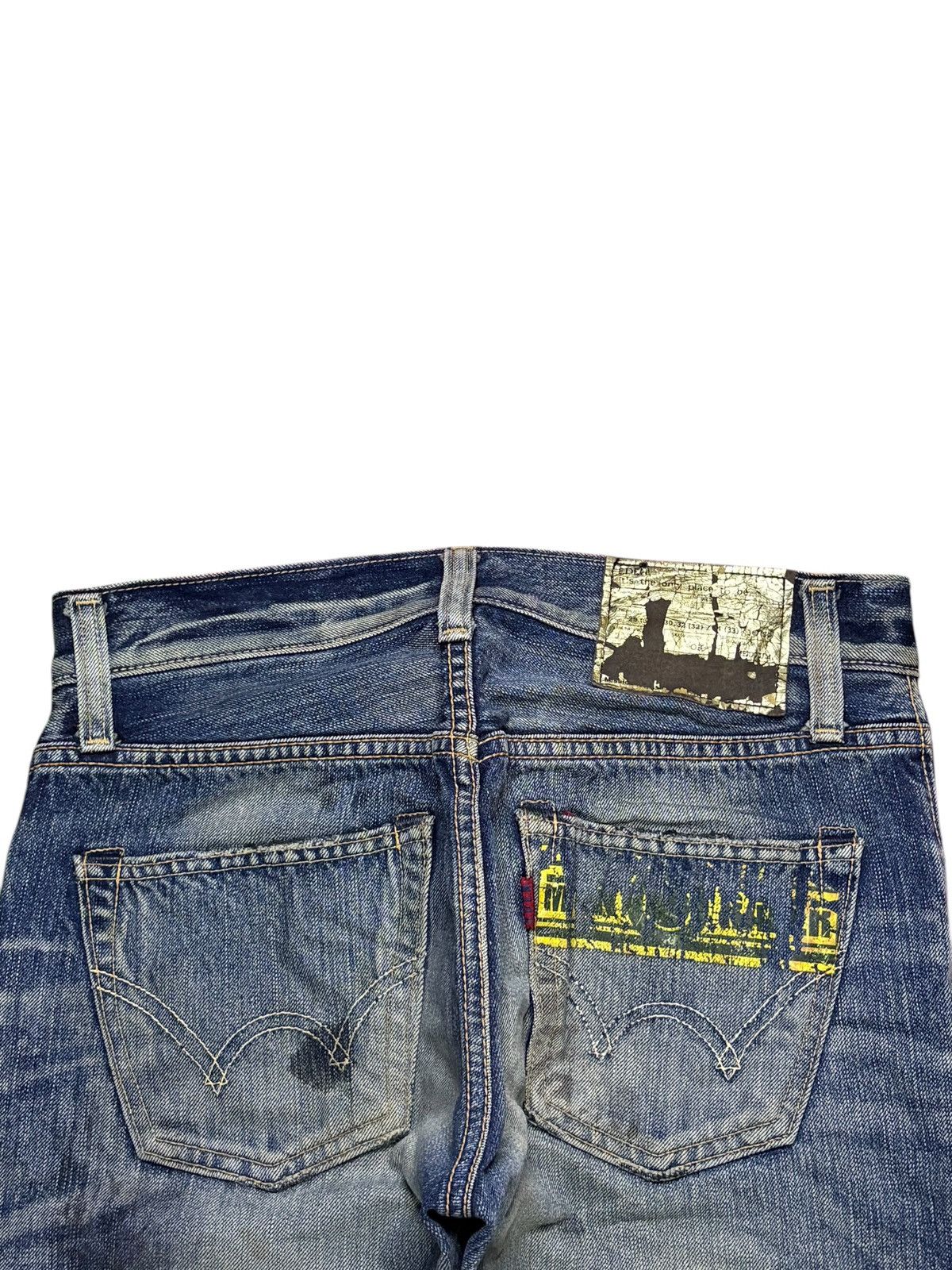 Edwin Vintage Japanese Edwin Moon Raker Mud Wash Rip Loose Jeans Size US 30 / EU 46 - 8 Thumbnail