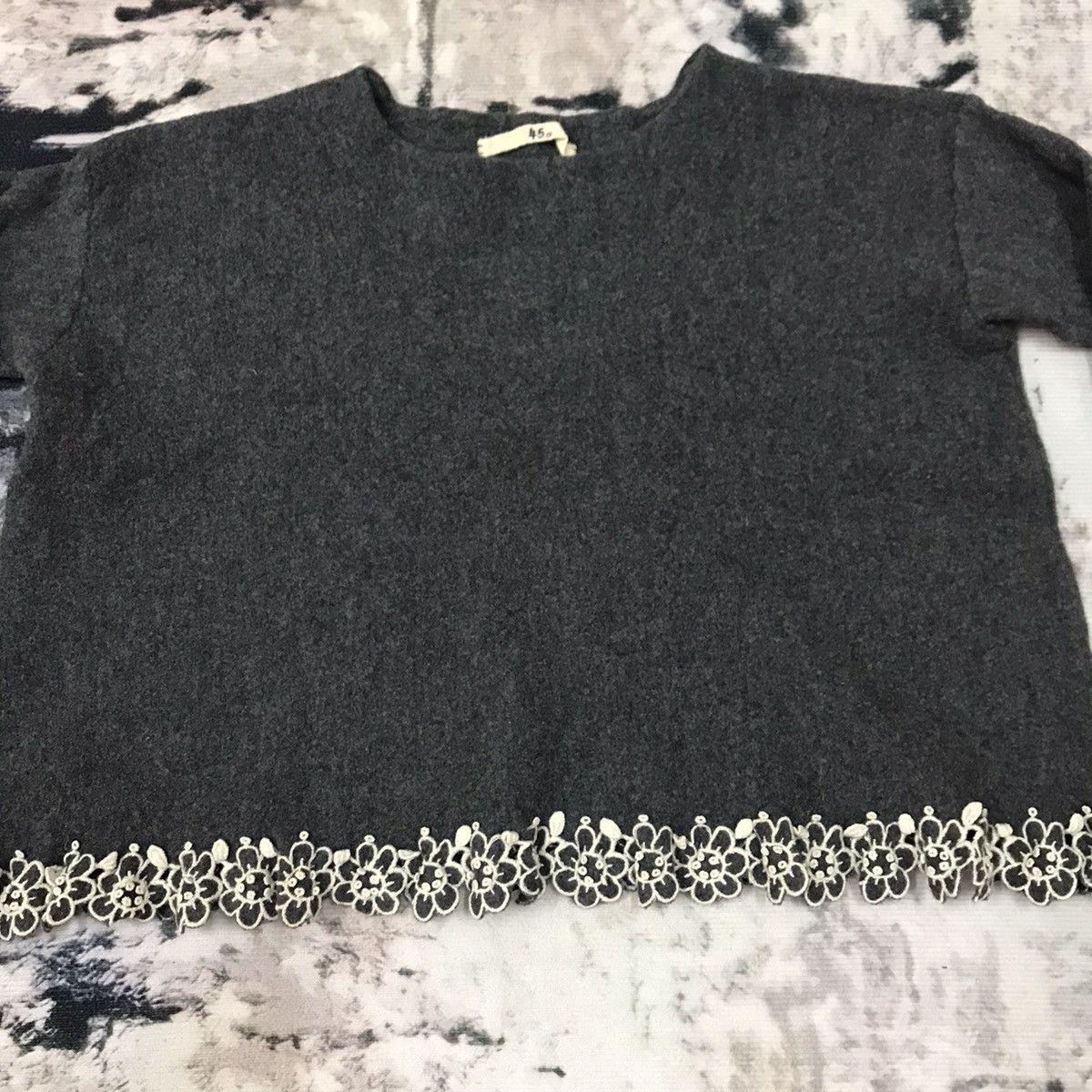 45rpm × Japanese Brand × Vintage 45rpm Longsleeve Cropped Sweater Wool Size XXS / US 00 / IT 34 - 3 Thumbnail